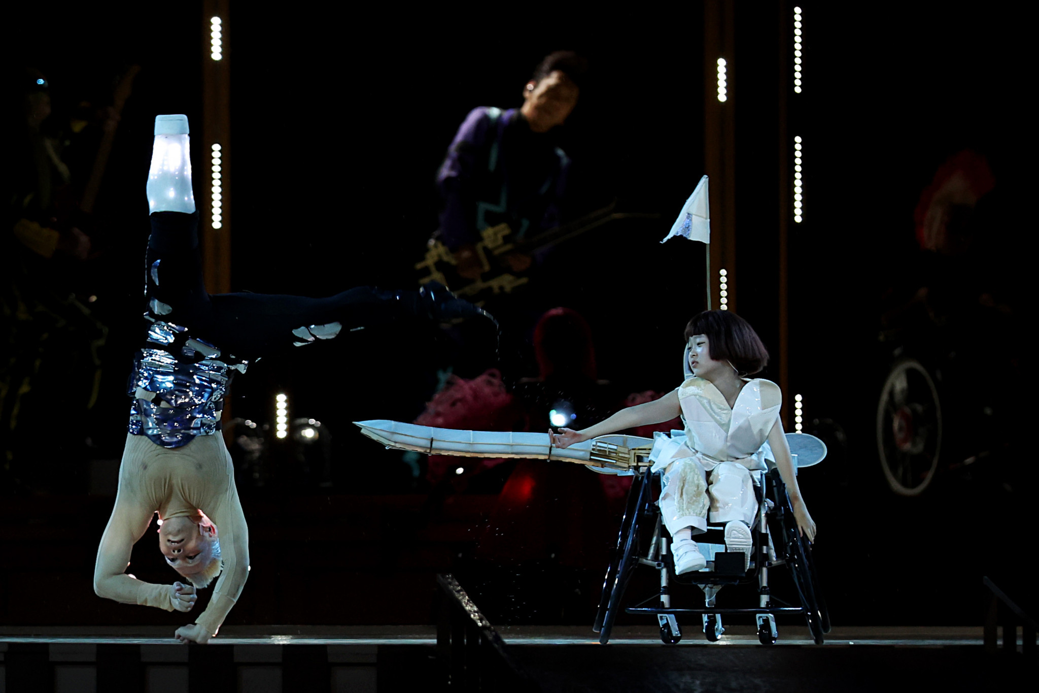 The performance of 13-year-old Wui Yago, as the Little One-Winged Plane, was a highlight of the Tokyo 2020 Paralympics Opening Ceremony ©Getty Images