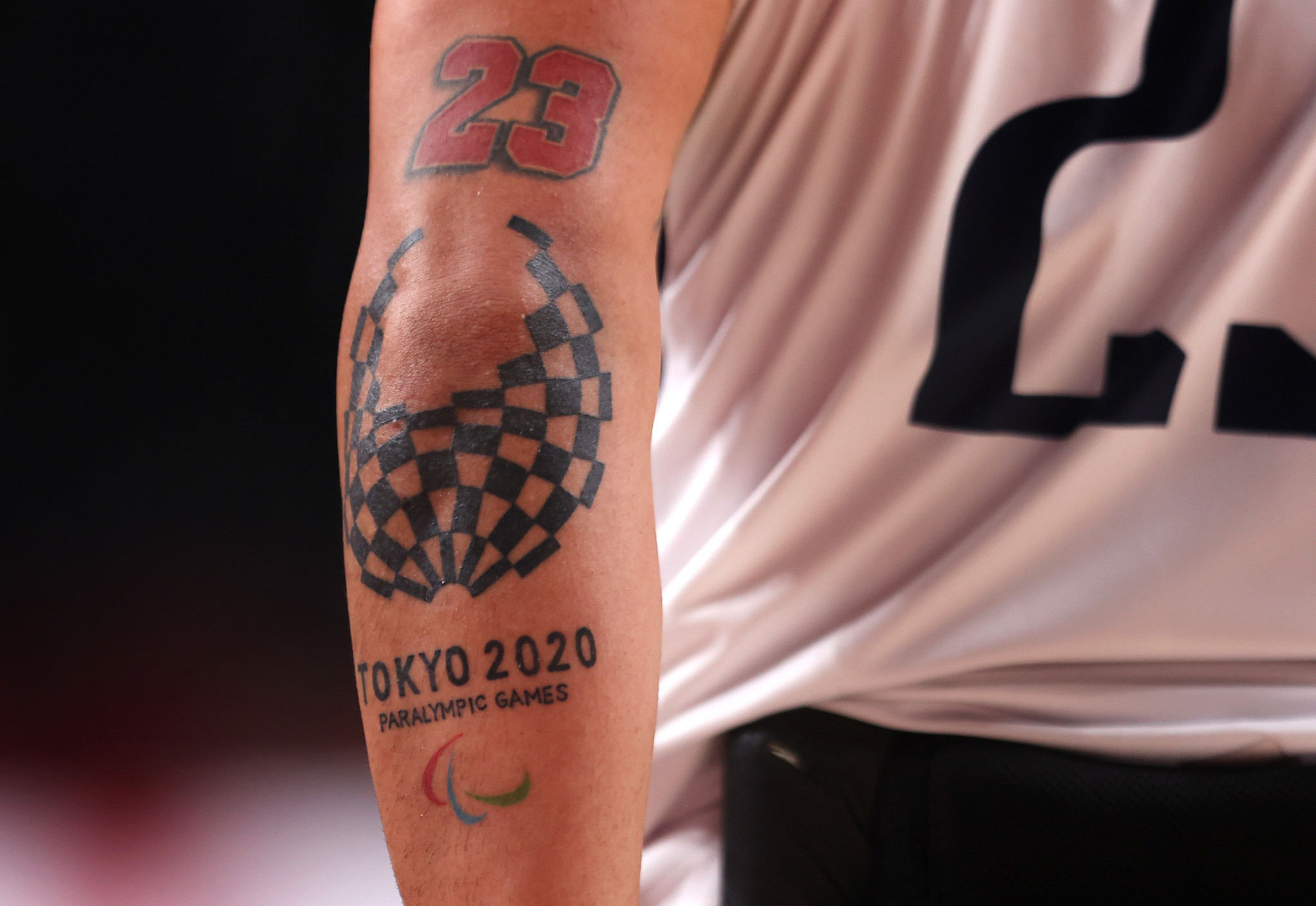 Tokyo 2020 tattoos were sported at the wheelchair rugby competition ©Getty Images
