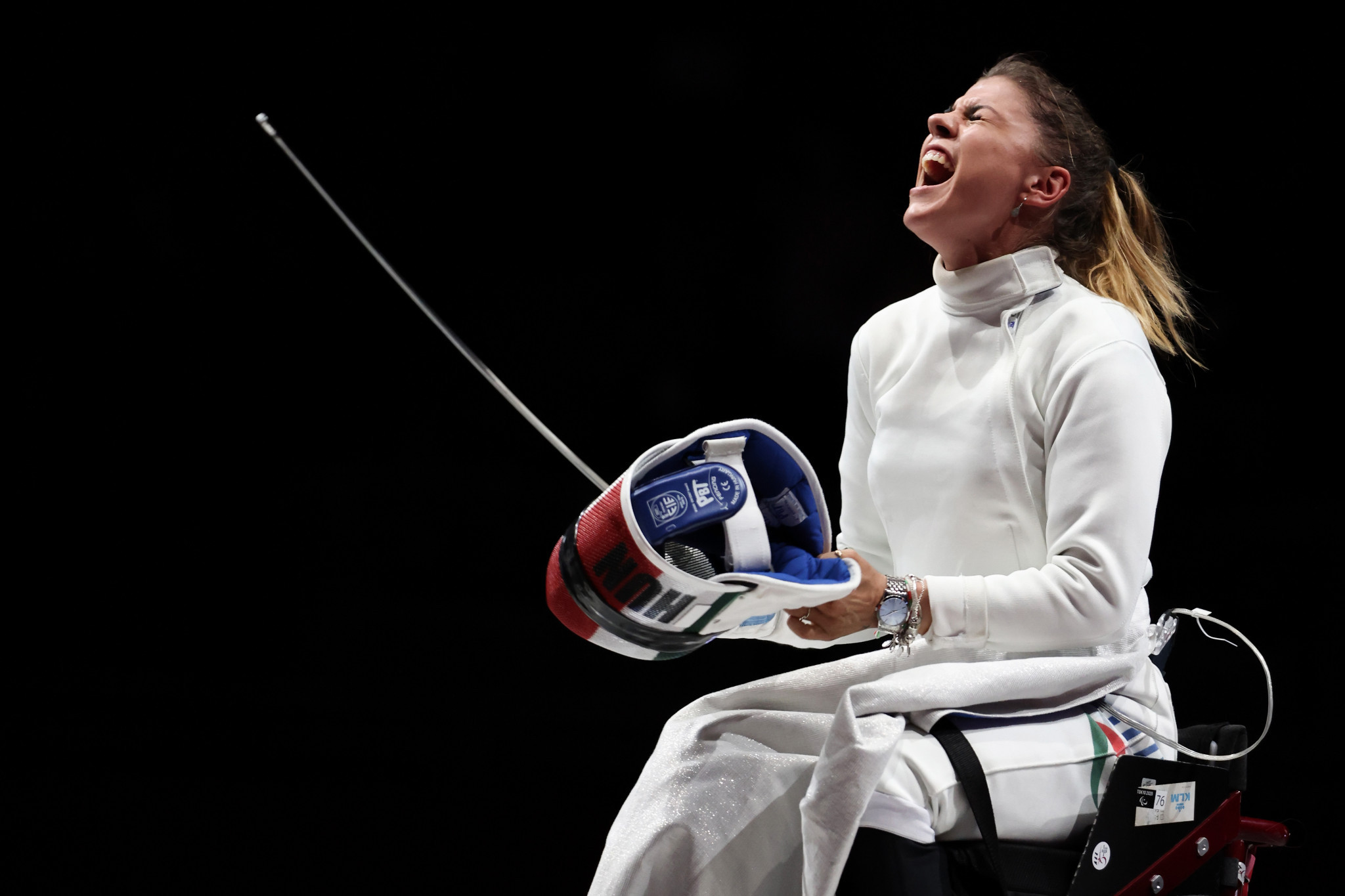 Wheelchair fencer Amarilla Veres won Hungary's first gold medal of the Games ©Getty Images