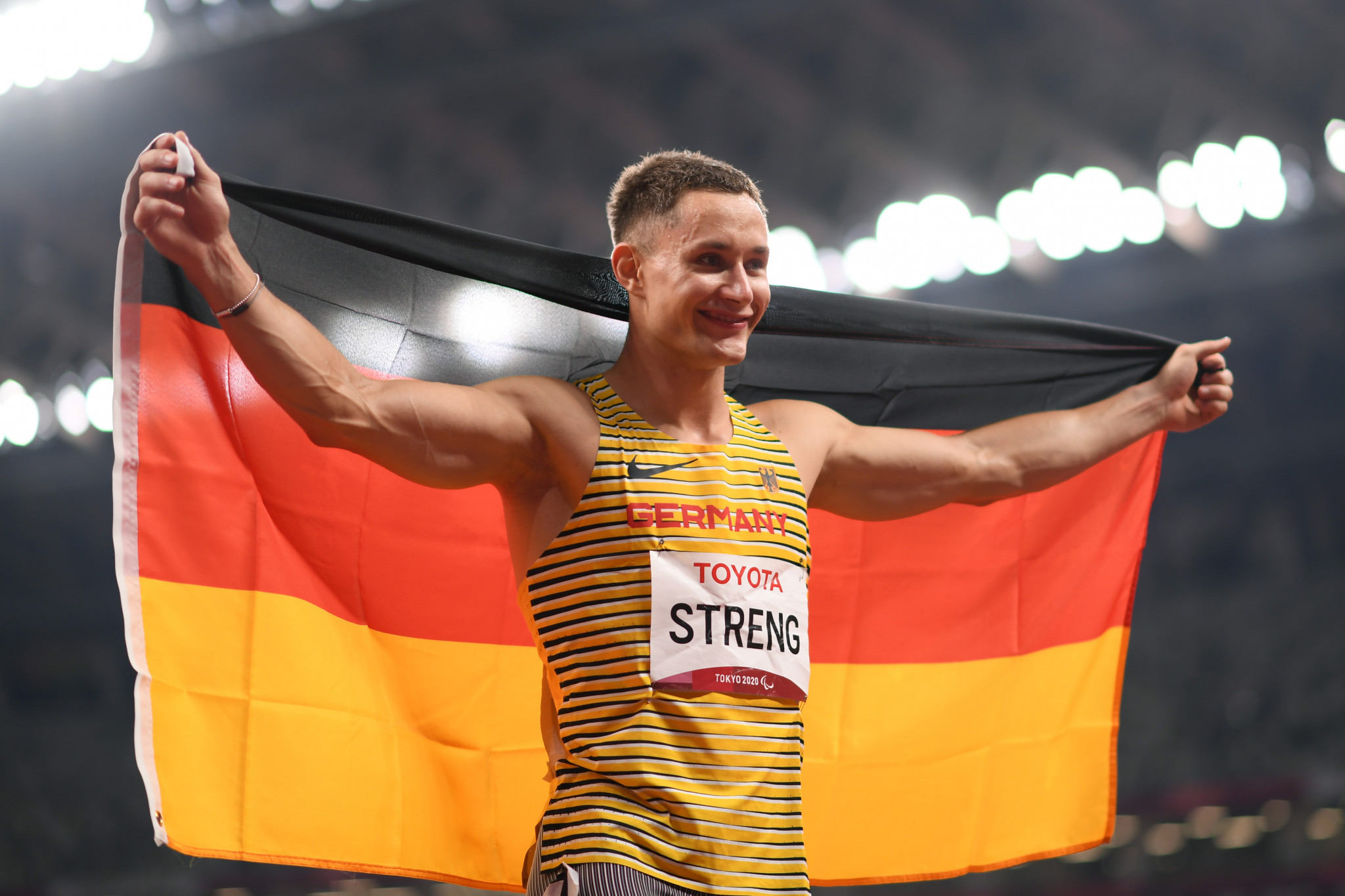Felix Streng won an exciting men's T46 100m final ©Getty Images