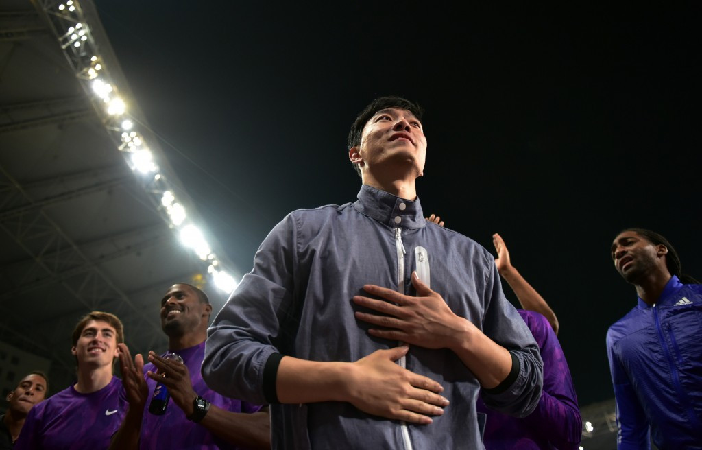 It was an emotional night in Shanghai as China's former world and Olympic 110m hurdles champion Liu Xiang, who  has struggled without success to recover from injury in the last three years, took part in an official retirement ceremony surrounded by his former rivals