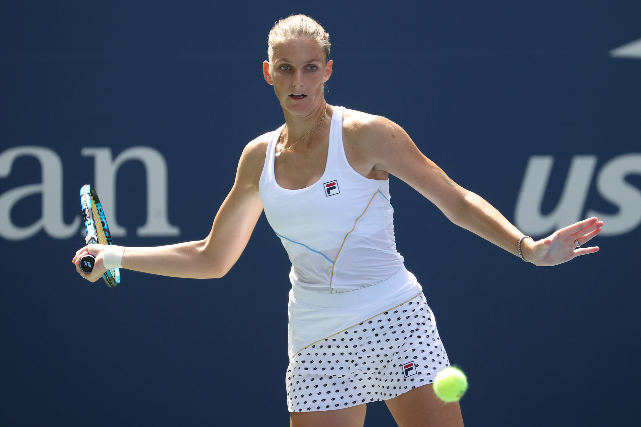 Karolina Plíšková of the Czech Republic triumphed in straight sets on day two of the US Open in New York City ©Getty Images