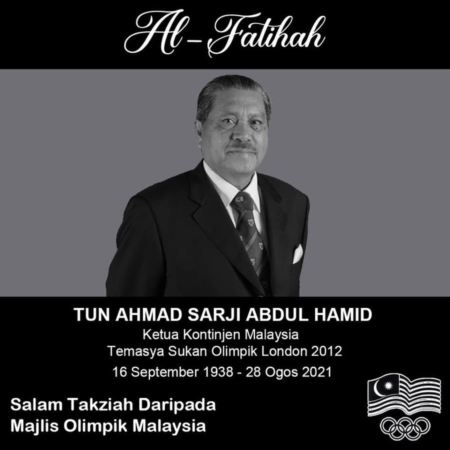 Tun Ahmad Sarji Abdul Hamid, Malaysia's Chef de Mission at London 2012, has died from COVID-19 at the age of 82 ©OCM