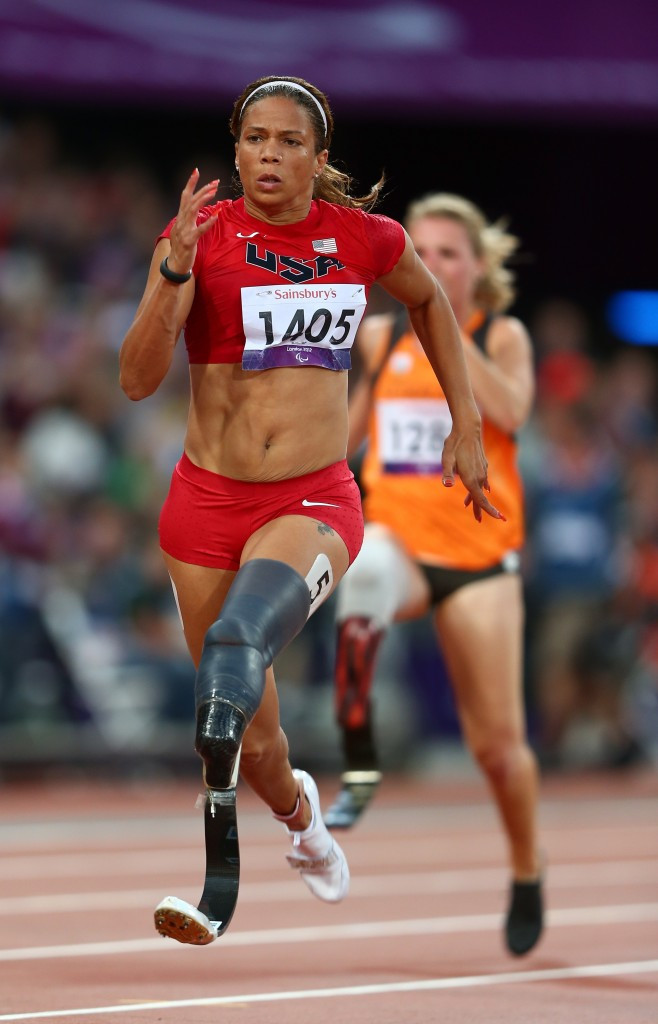 April Holmes, pictured during the London 2012 Paralympics, was another winner from the Grand Prix host nation ©Getty Images