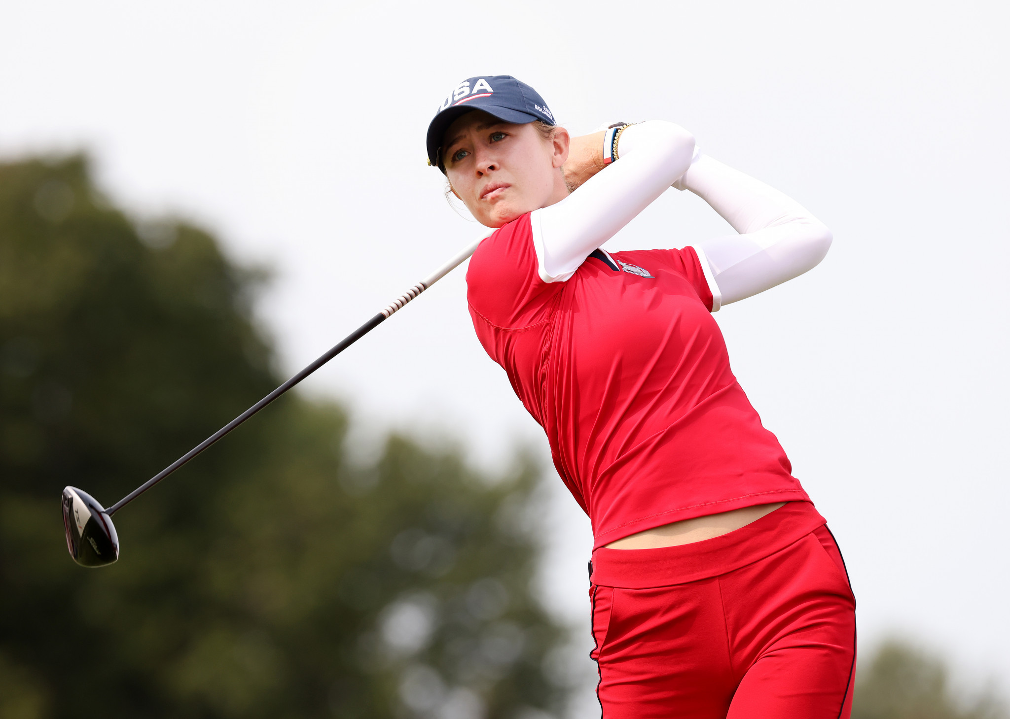 World number one Nelly Korda won one and lost one of the two matches she was involved in on day one of the Solheim Cup ©Getty Images
