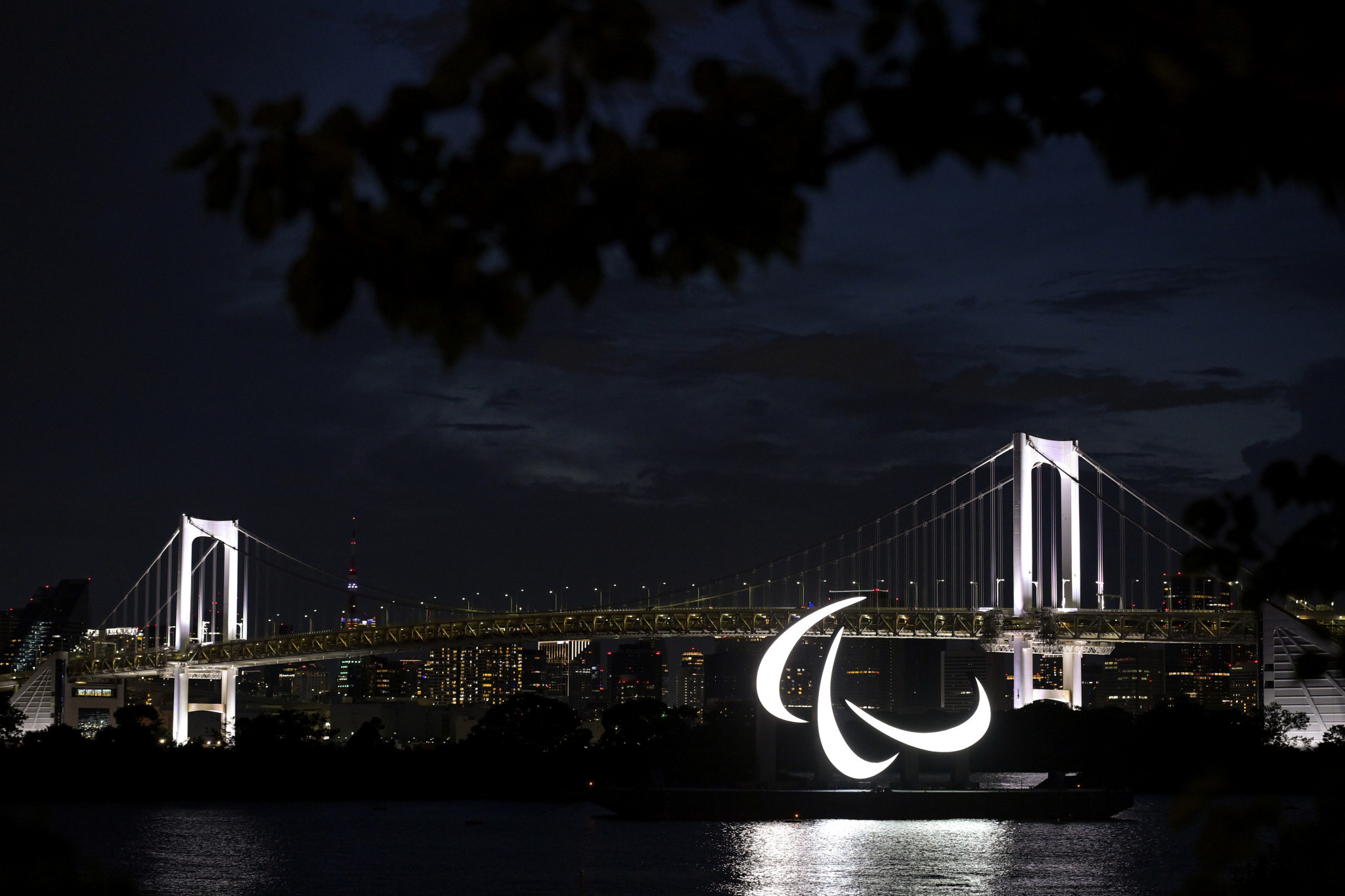 The logo was illuminated at night during the Paralympic Games, which concluded yesterday ©Getty Images