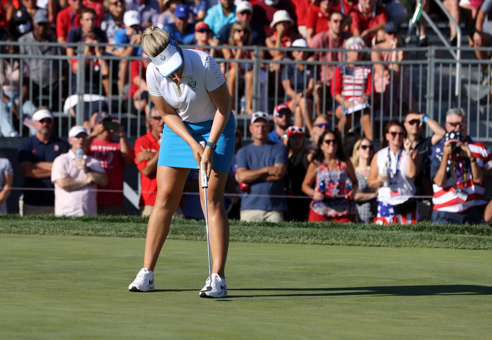 Matilda Castren of France holed the winning putt for Europe to secure a second successive Solheim Cup title ©Getty Images