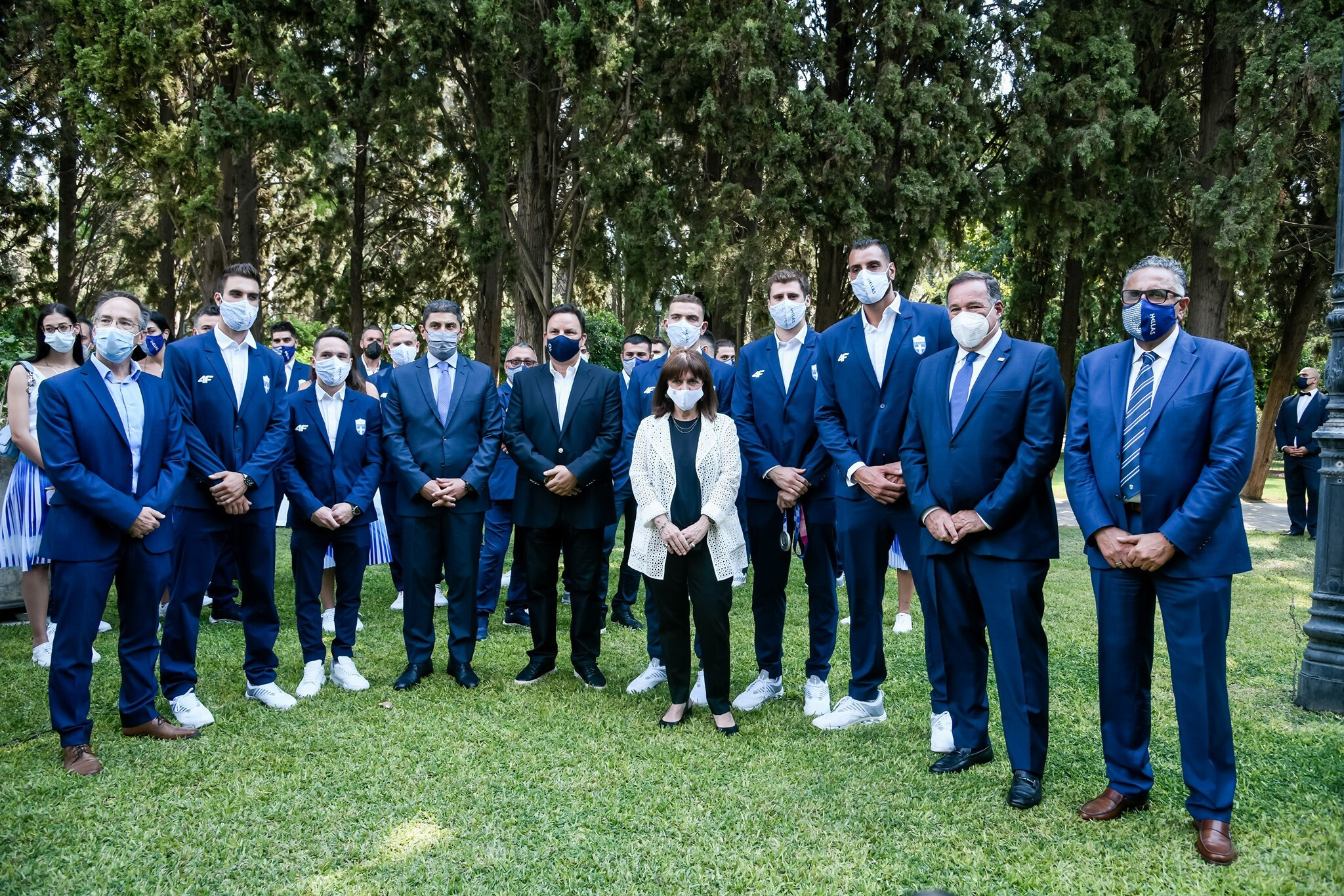 Members of the Greek team from Tokyo 2020 were welcomed by the country's President Katerina Sakellaropoulou ©HOC