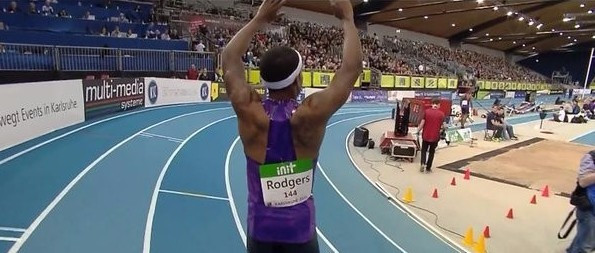 The United States' Mike Rodgers clocked a world-leading 6.52 in both his heat and the final of the men's 60m ©Twitter