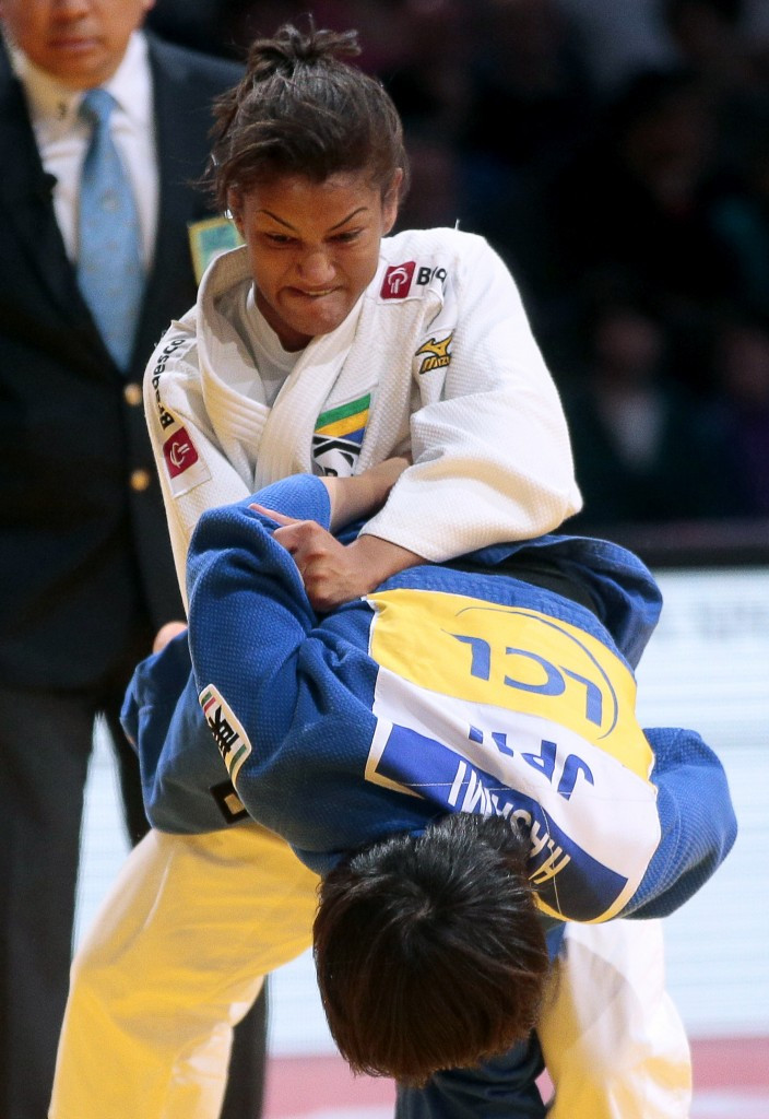 Brazil's Olympic gold medallist and Rio 2016 hope Sarah Menezes won the bronze medal in the under 48kg division with victory over Japan's Haruna Asami ©Getty Images