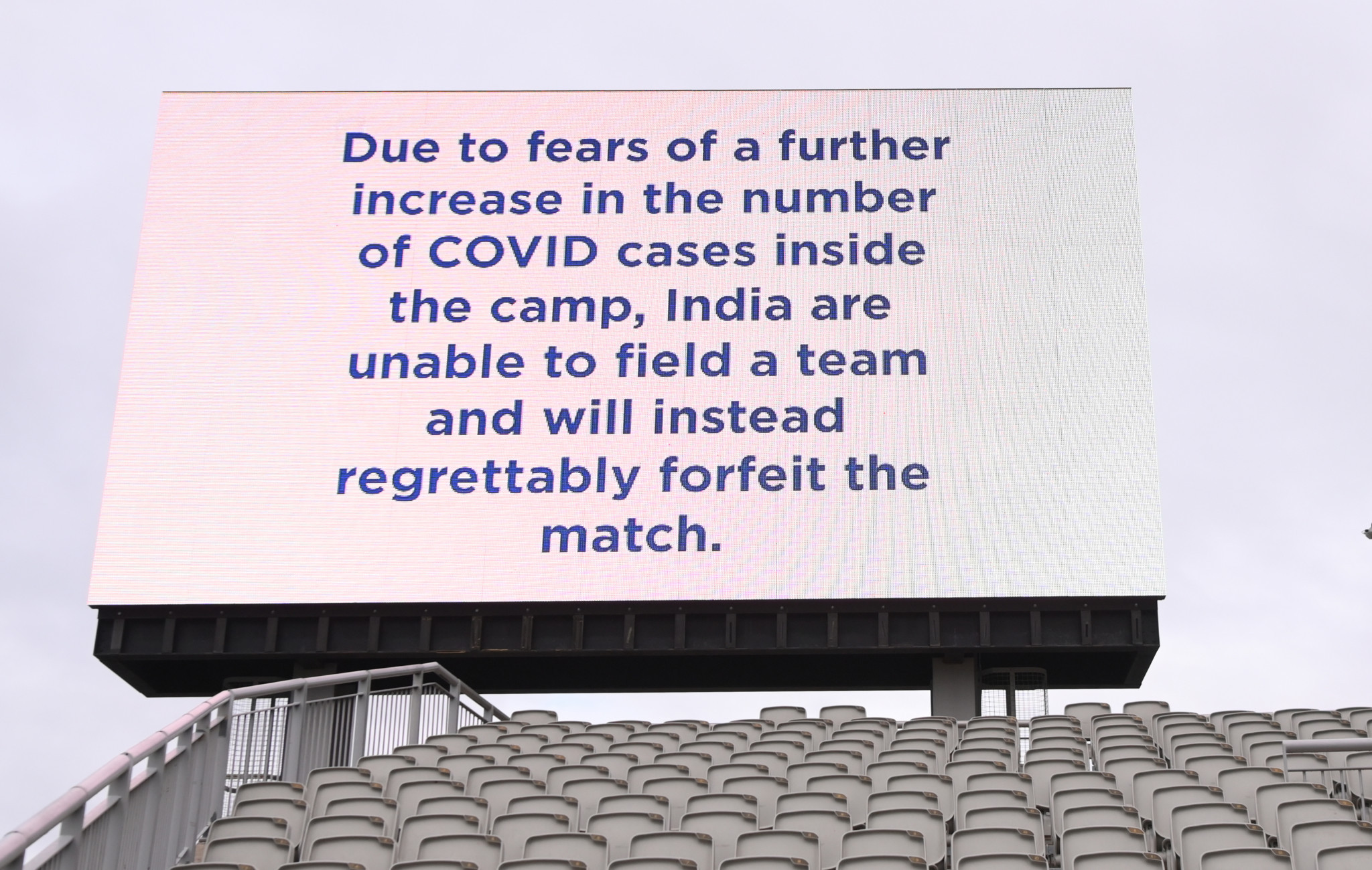 A line from the original ECB announcement of the postponement suggesting India had forfeited the Test was promptly withdrawn ©Getty Images