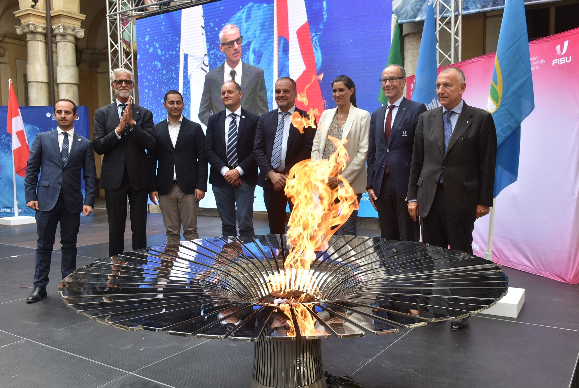The 2021 International Day of University Sport included the beginning of the Flame Relay for the 2021 Winter Universiade in Lucerne ©FISU