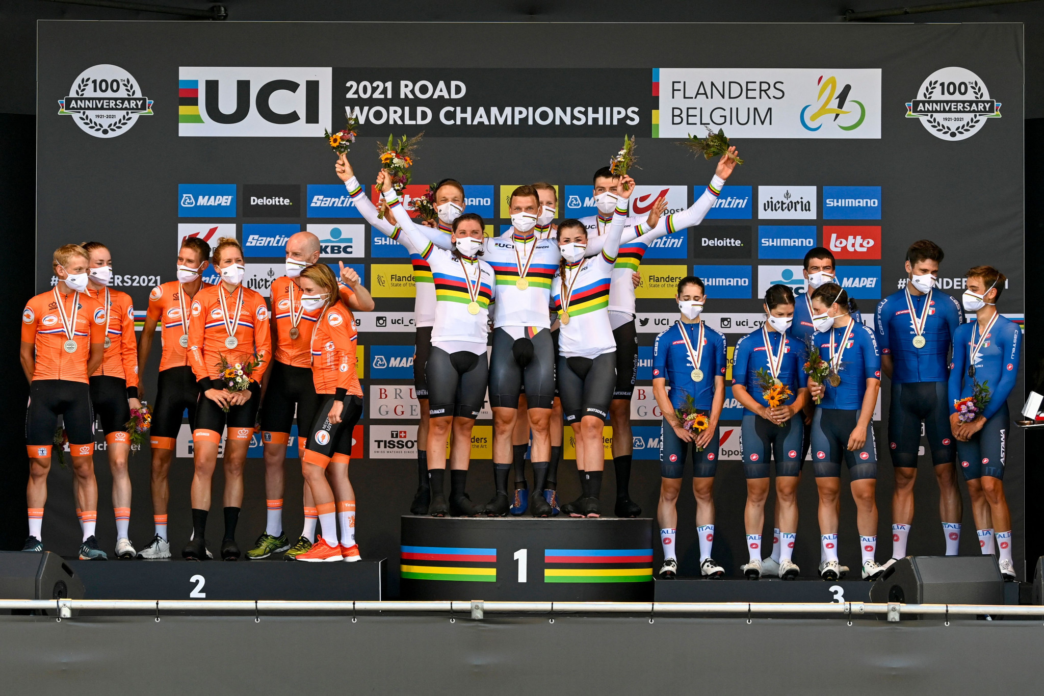 Germany won the mixed relay team time trial at the UCI World Road Cycling Championships in Flanders ©Getty Images