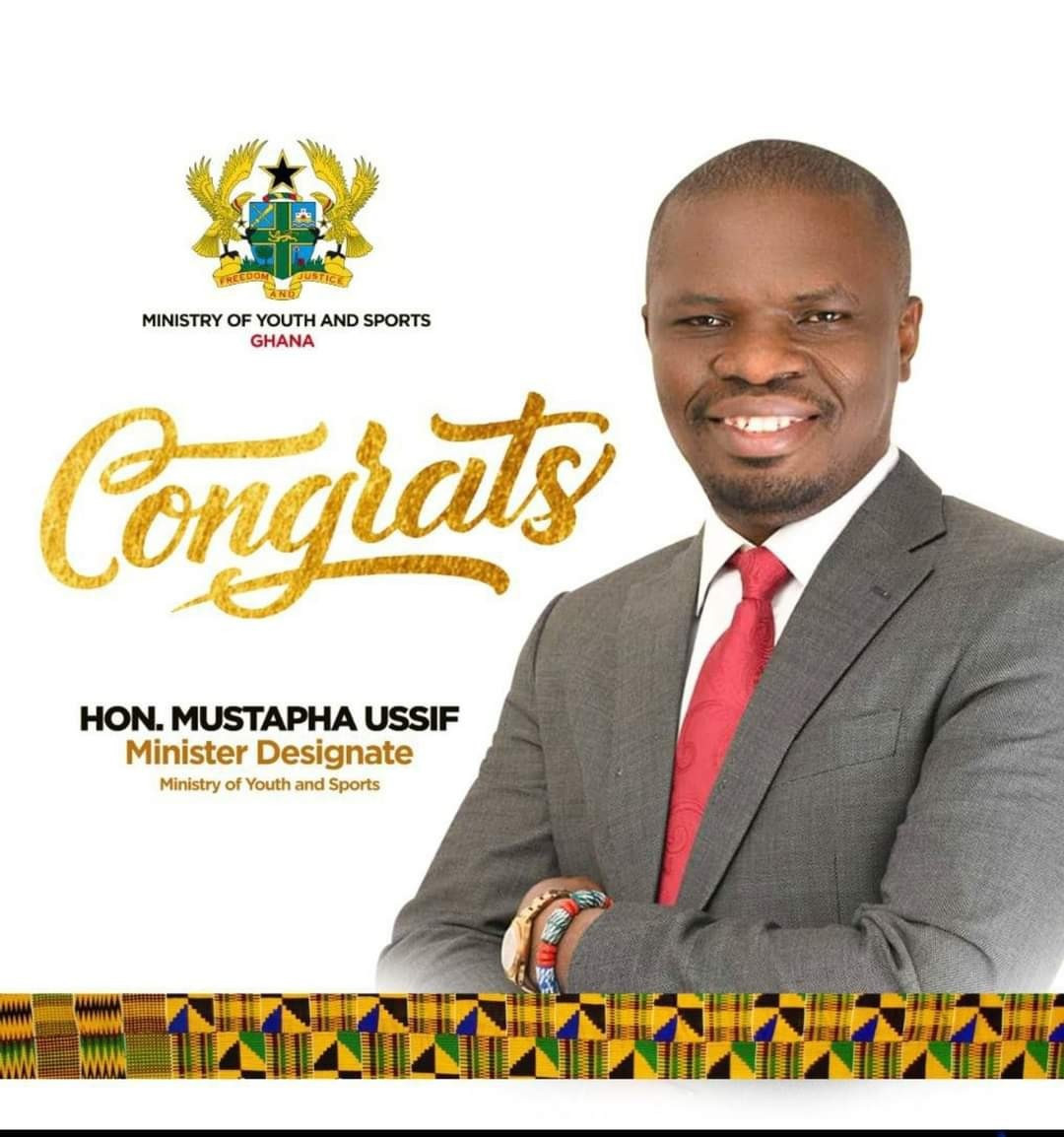 Ghanaian Sports Minister Mustapha Ussif has been recognised for his work to prepare the country for the 2023 African Games ©Twitter/MOYSGh