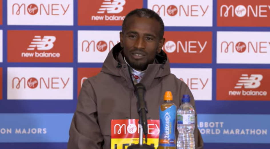 Ethiopia's Sisay Lemma today explained the powerful emotions that overtook him after he secured his first big city marathon win in London yesterday ©VMLM