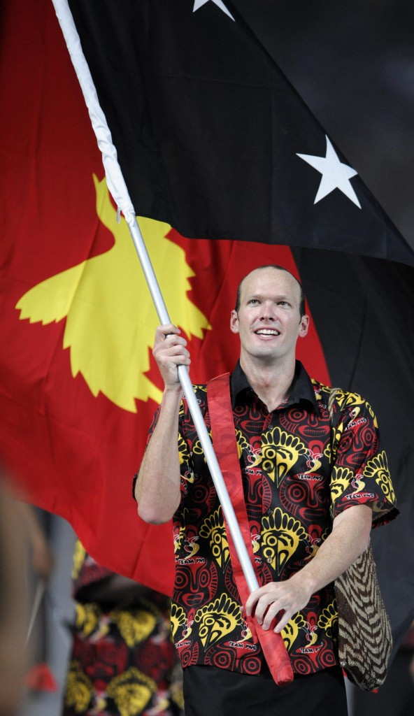 Ryan Pini was Papua New Guinea's official flagbearer at the Beijing 2008 Olympic Games