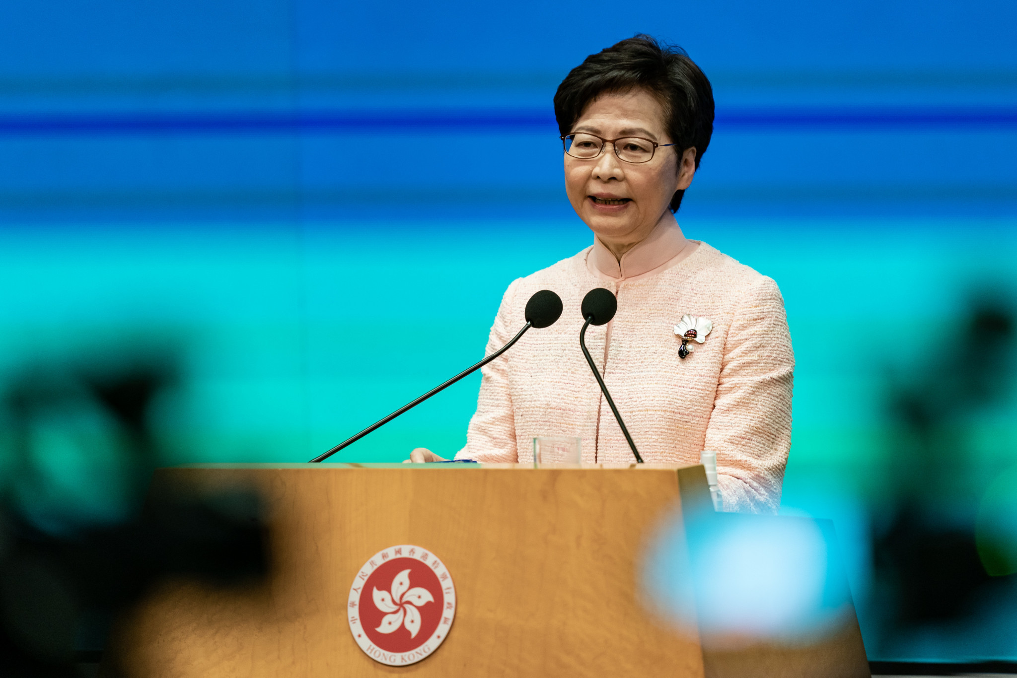 Hong Kong chief executive Carrie Lam is confident the Government will secure the broadcasting rights to the Hangzhou 2022 Asian Games ©Getty Images