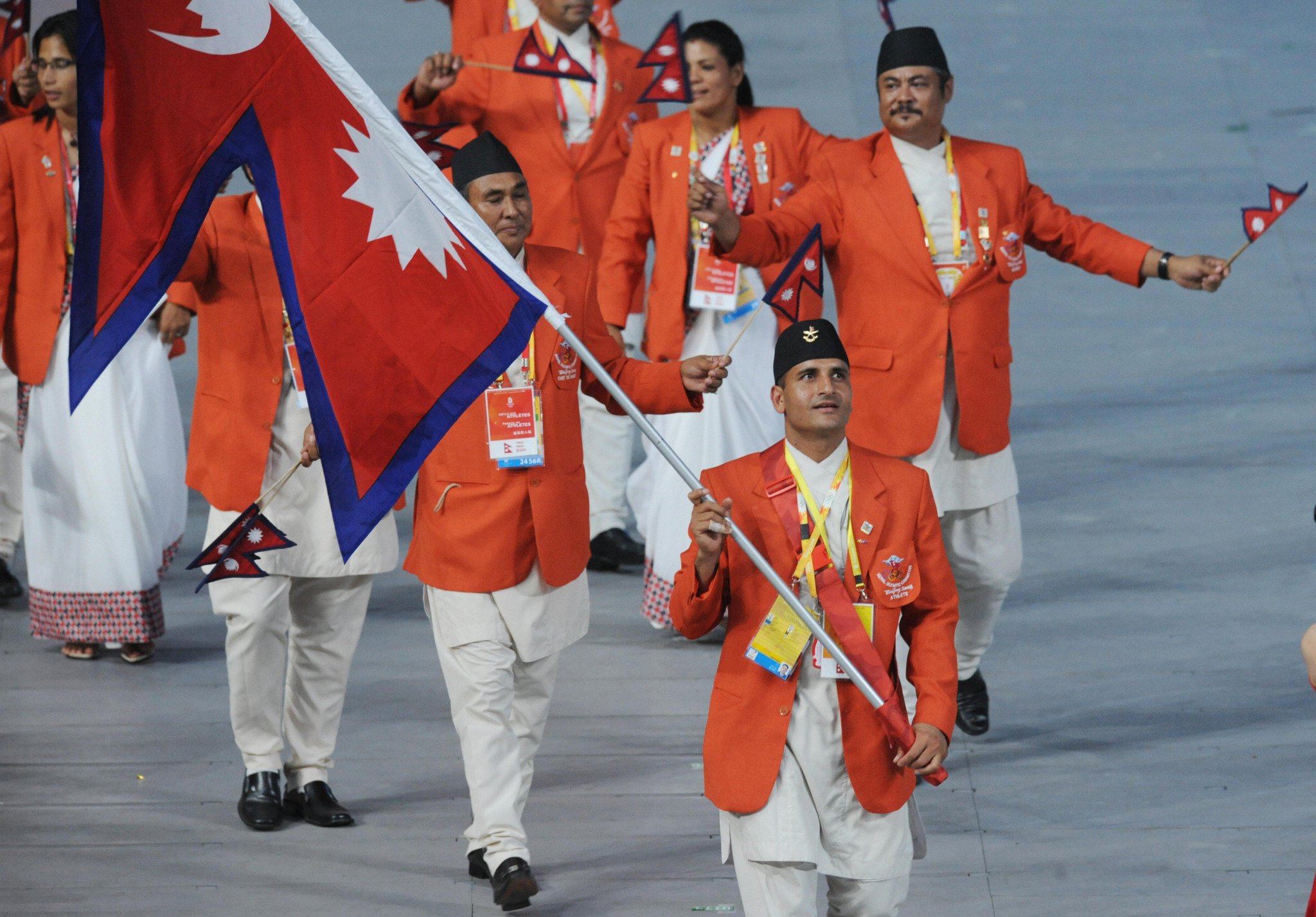 Bista carried the Nepal flag at the Beijing 2008 Opening Ceremony ©Getty Images