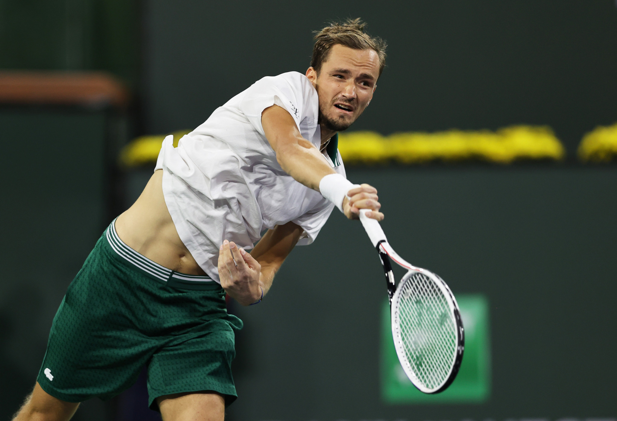 World number two Daniil Medvedev triumphed in straight sets against Mackenzie McDonald ©Getty Images
