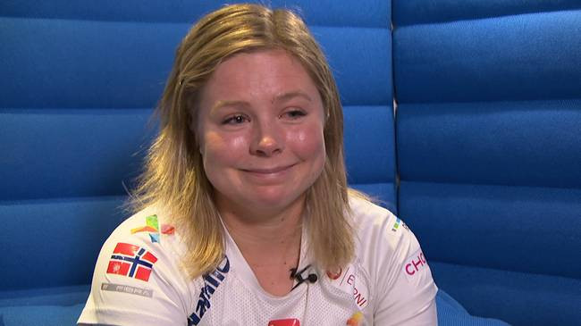 Norway's Maren Lundby revealed during a tearful television interview that she will not be defending her Olympic ski jump title at Beijing 2022 ©NRK