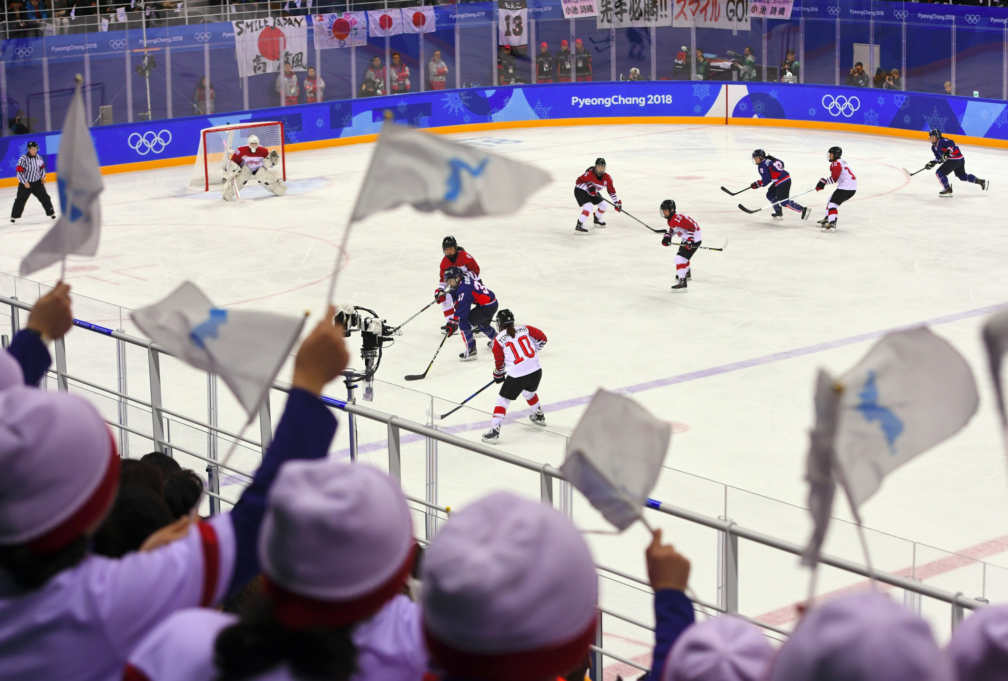 A unified Korean women's hockey team played at Pyeongchang 2018 ©Getty Images