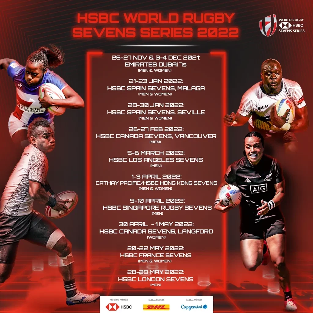 The World Rugby Sevens Series 2022 men's and women's events will culminate in London and Toulouse, respectively ©World Rugby