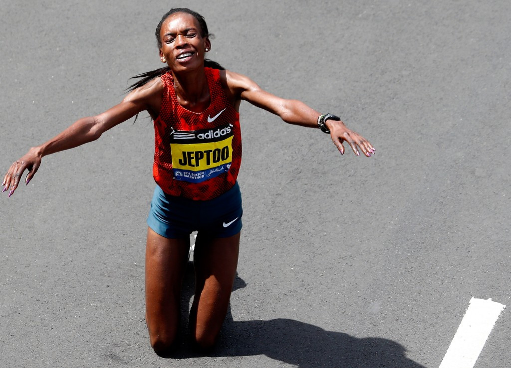Two-time Boston Marathon winner Rita Jeptoo is one of around 40 Kenyan athletes to have failed doping tests since 2012, a problem highlighted by WADA Independent Commission chairman Richard Pound ©Getty Images