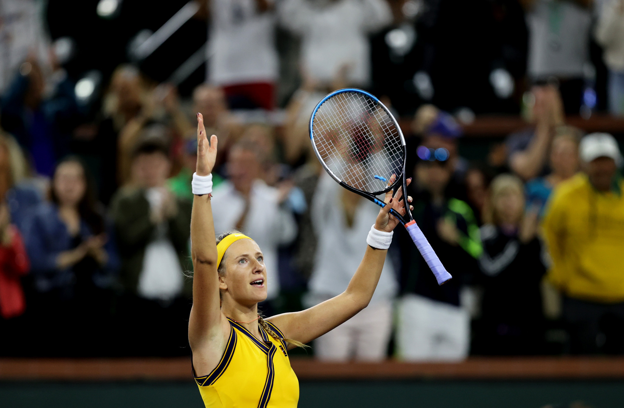 Victoria Azarenka would become the first woman to win the Indian Wells Masters three times if she triumphs in Sunday's final against Paula Badosa ©Getty Images