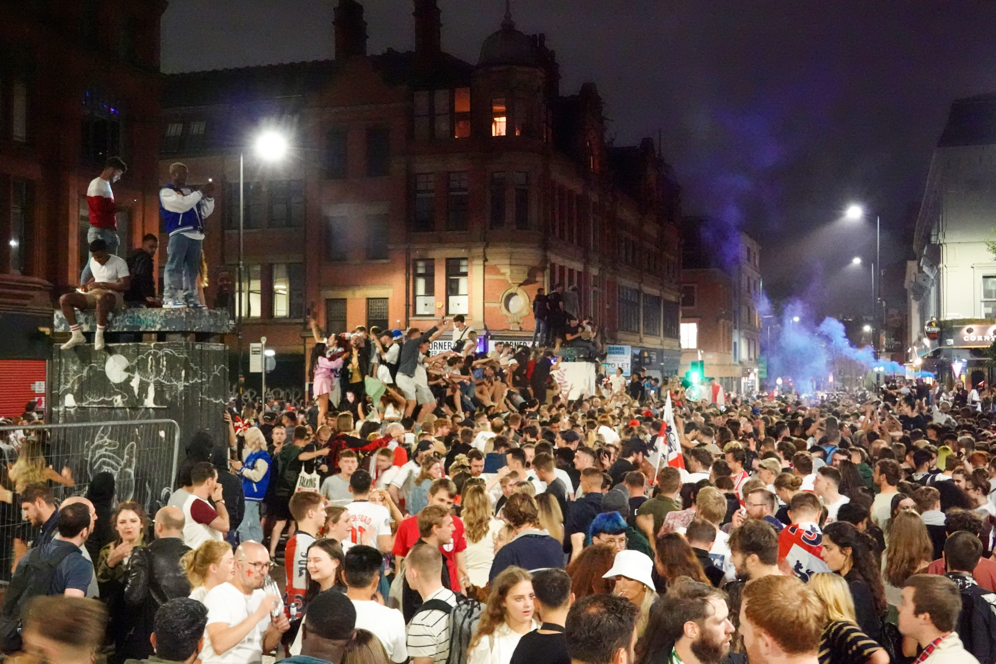 Large crowds gathered in London on the day of the Euro 2020 final, which England lost on penalties ©Getty Images 