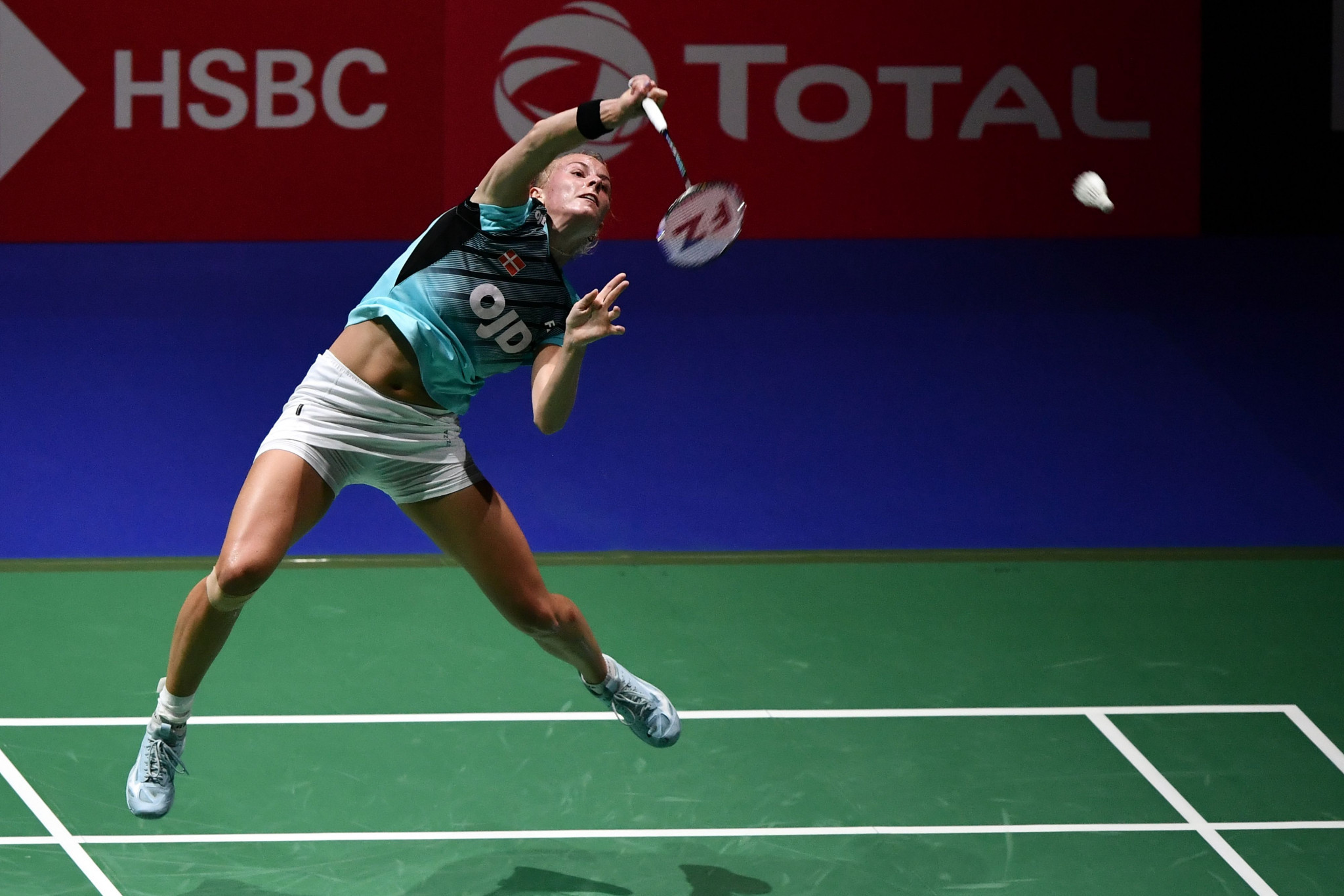 Denmark's Mia Blichfeldt was among the first round winners in the women's singles on day one at the Odense Sports Park ©Getty Images 