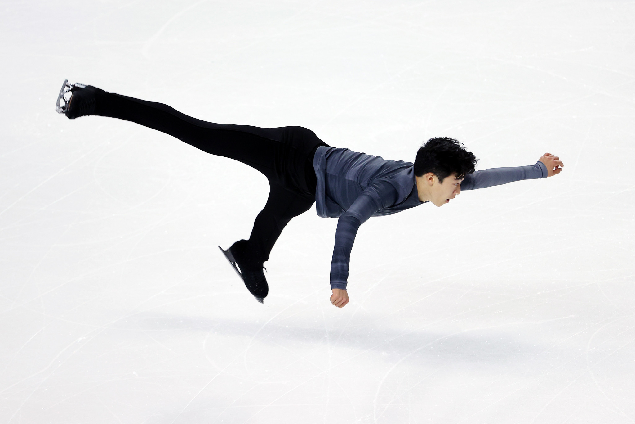 Three-time world champion Nathan Chen produced a couple of mistakes in his opening routine at Skate America to leave him in third place ©Getty Images