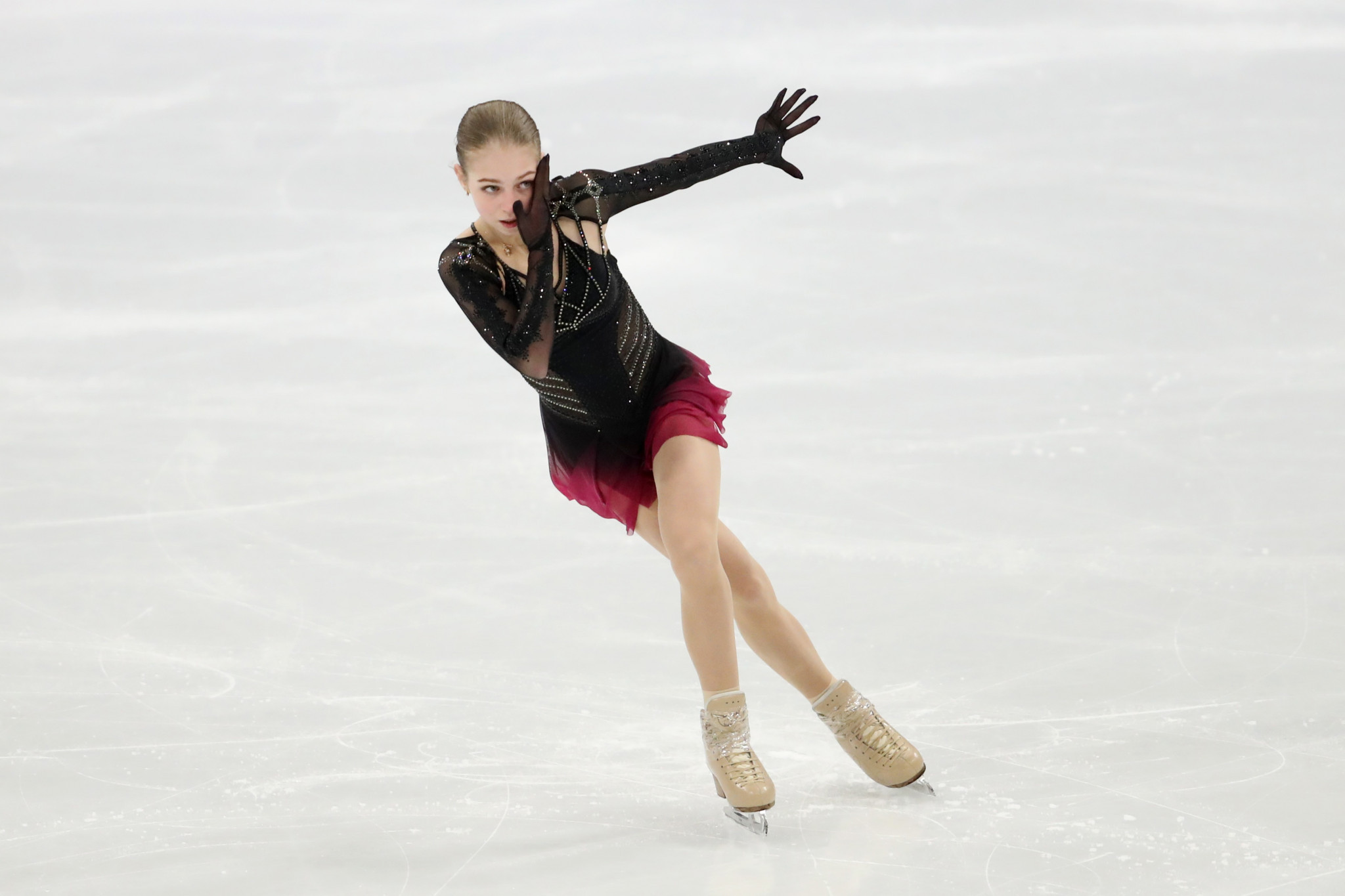 Alexandra Trusova put herself in pole position in the women's competition after an impressive routine in the short programme ©Getty Images