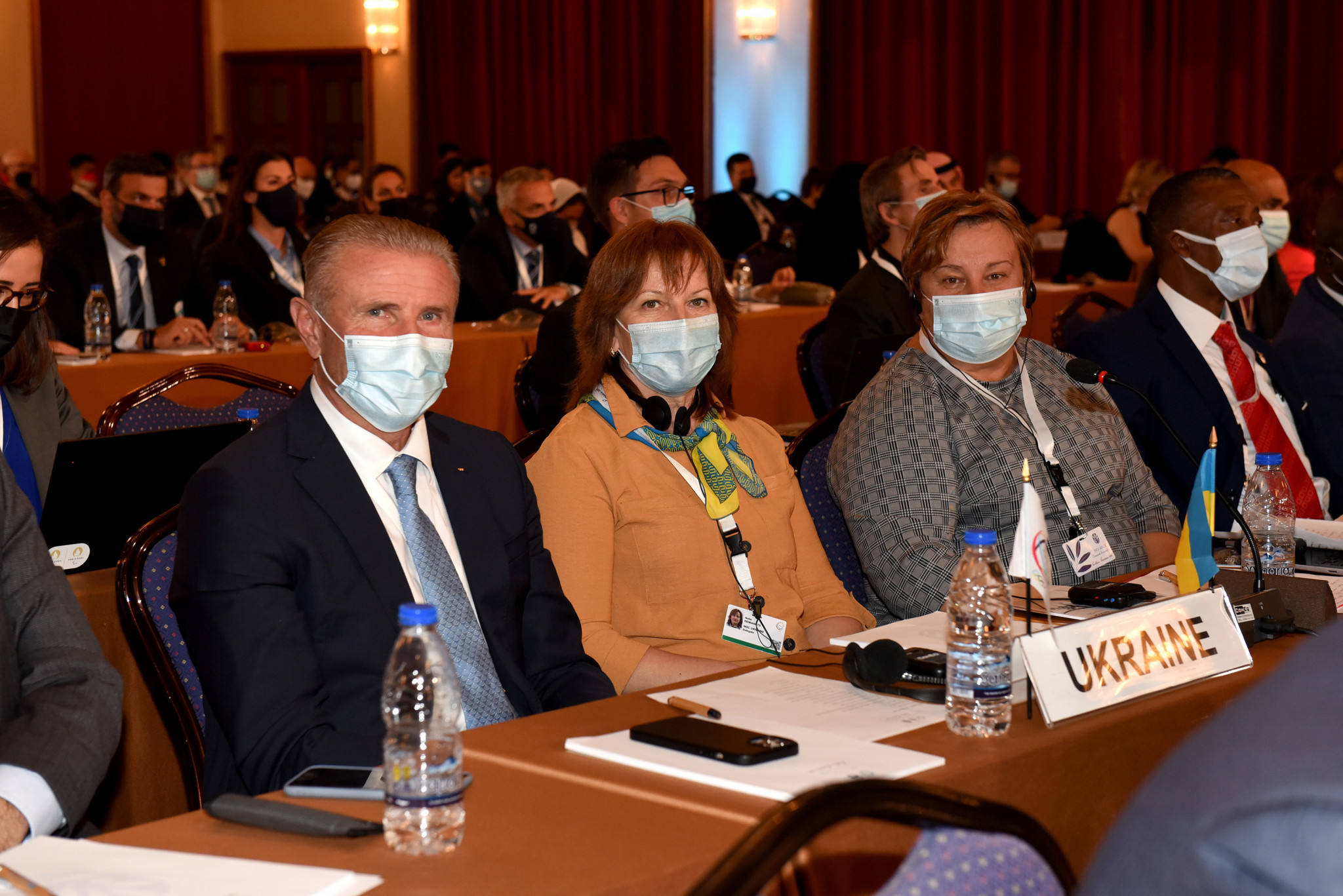 Ukraine's Sergey Bubka, left, is among the officials attending the ANOC General Assembly ©ANOC