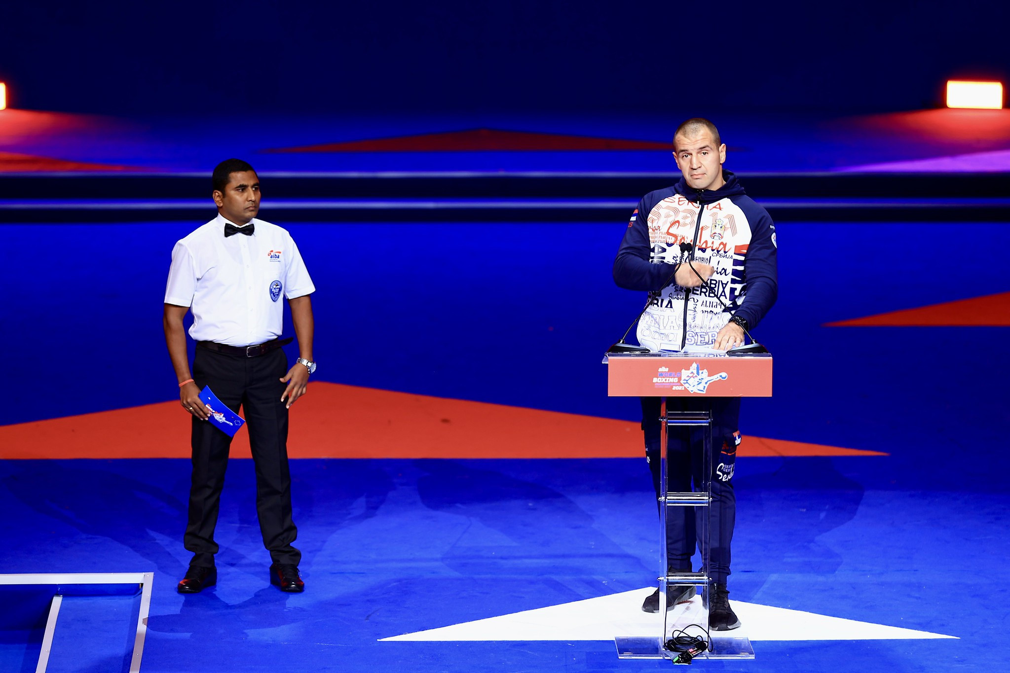 Vladan Babic took the Athletes Oath for the Men's World Boxing Championships ©AIBA