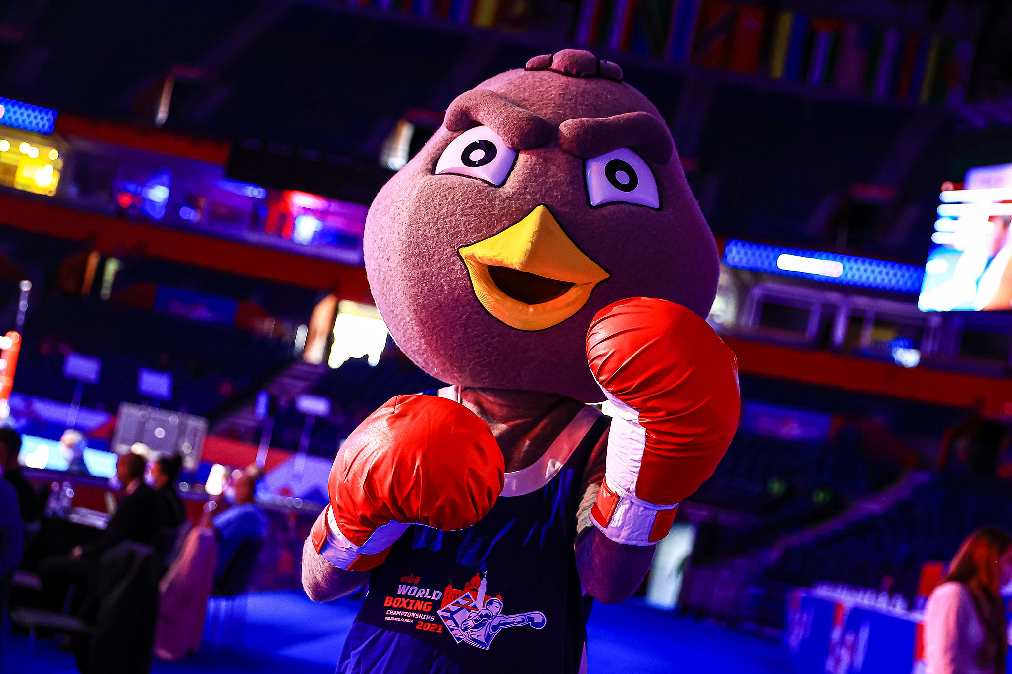 The mascot of the Men's World Boxing Championships strutted around the arena today ©AIBA