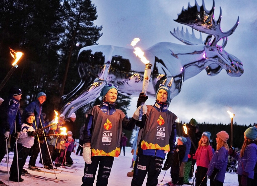 The Lillehammer 2016 Olympic Torch visited three Norwegian towns yesterday ©Lillehammer 2016