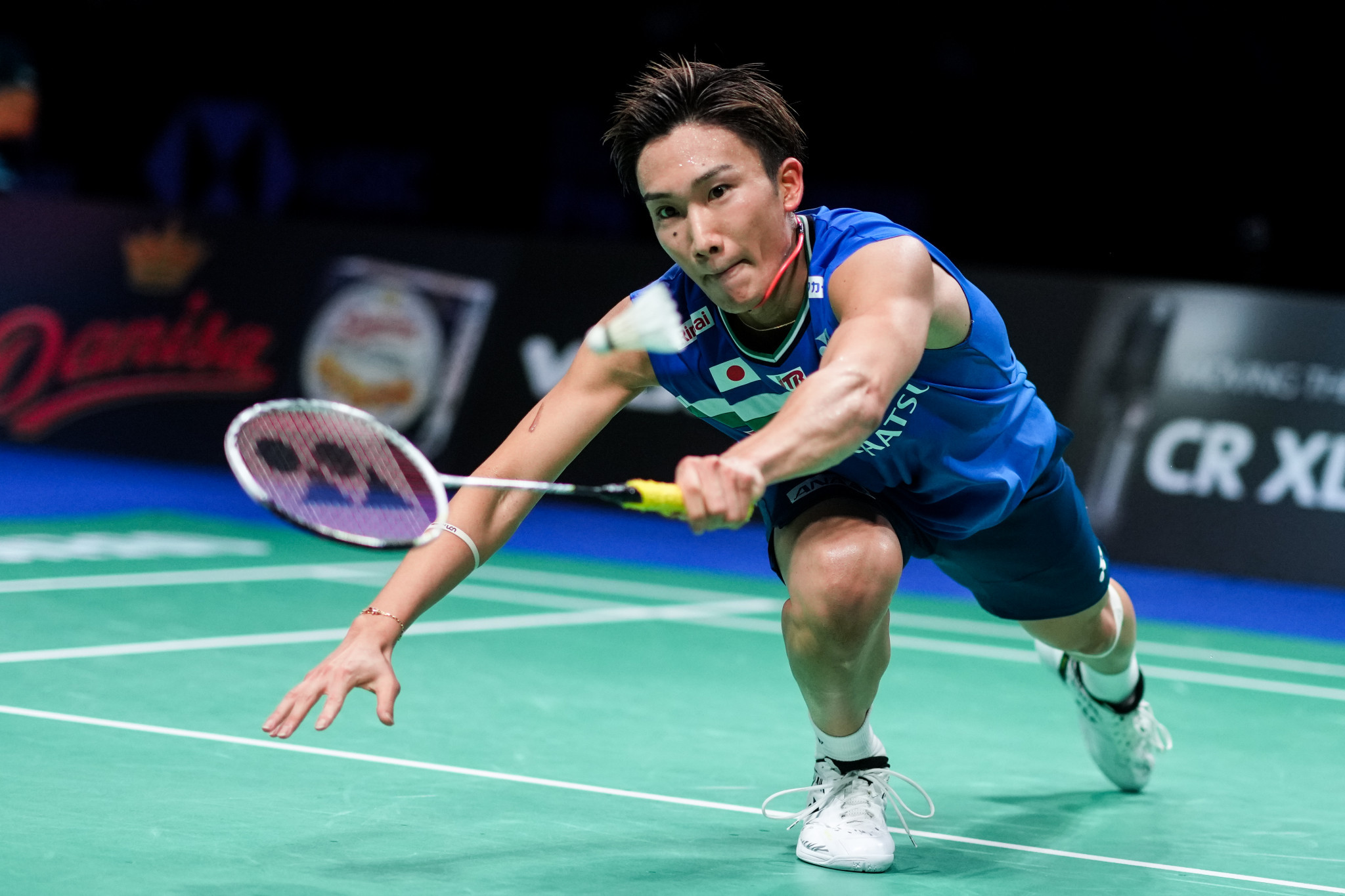 Kento Momota won four-straight points to clinch a tense third game against Kidambi Srikanth and secure his place in the round of 16 ©Getty Images