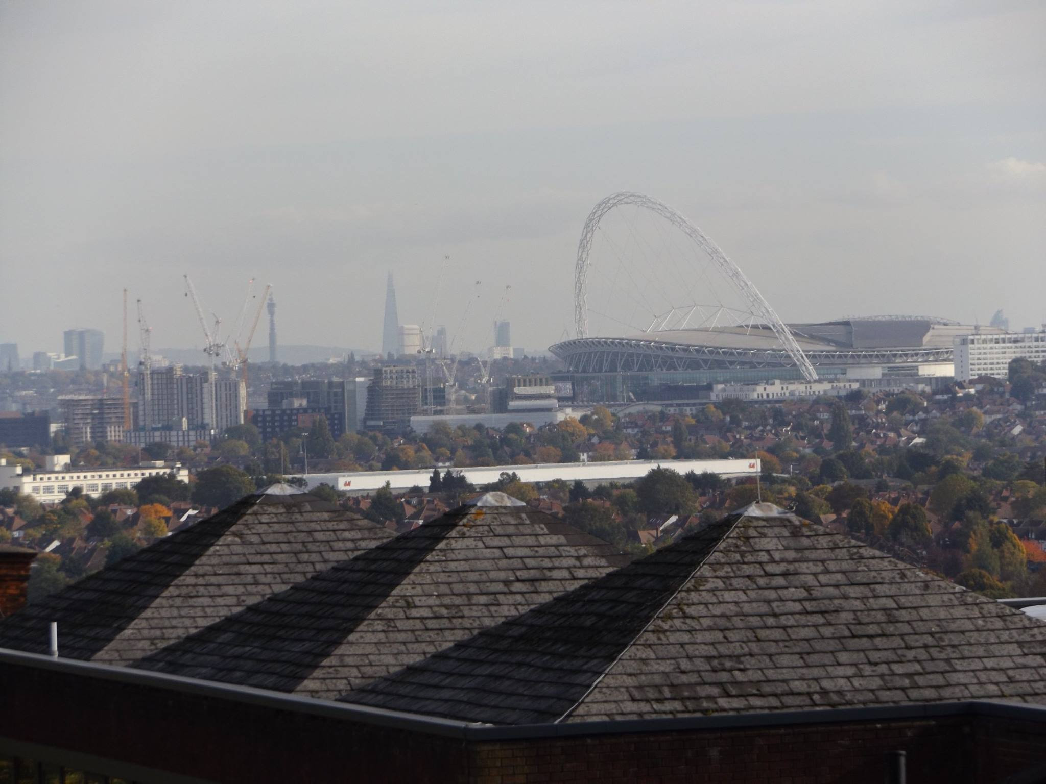 Wembley Stadium, current venue for the FA Cup Final, as seen from Harrow School ©Philip Barker 
