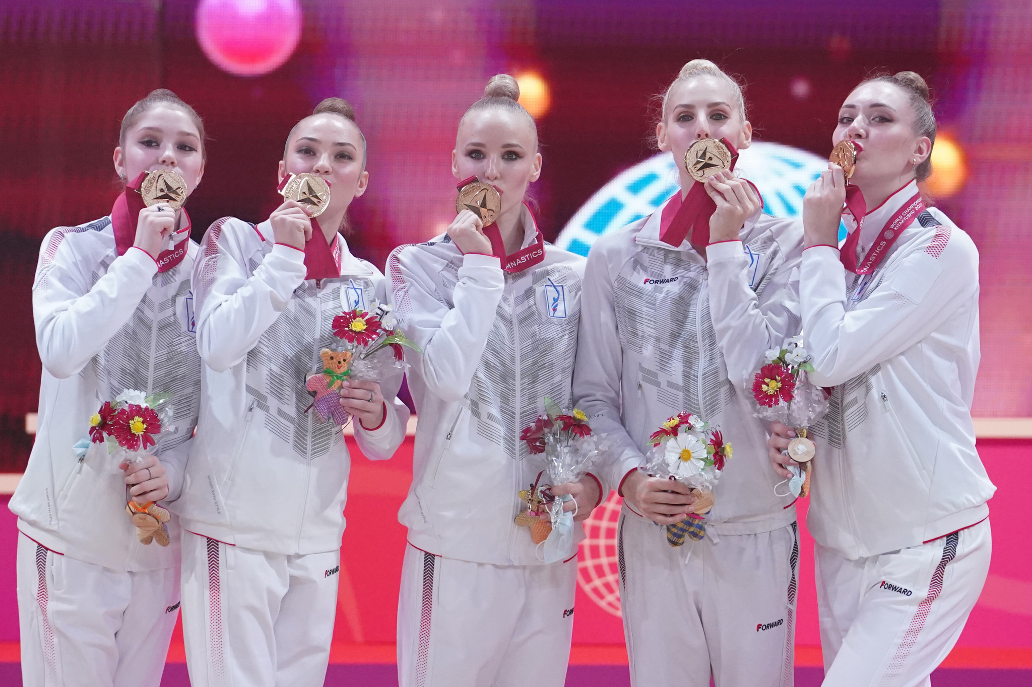 The Russian Gymnastics Federation won its fourth gold medal of the Rhythmic Gymnastics World Championships after success in the group all-around contest ©Getty Images