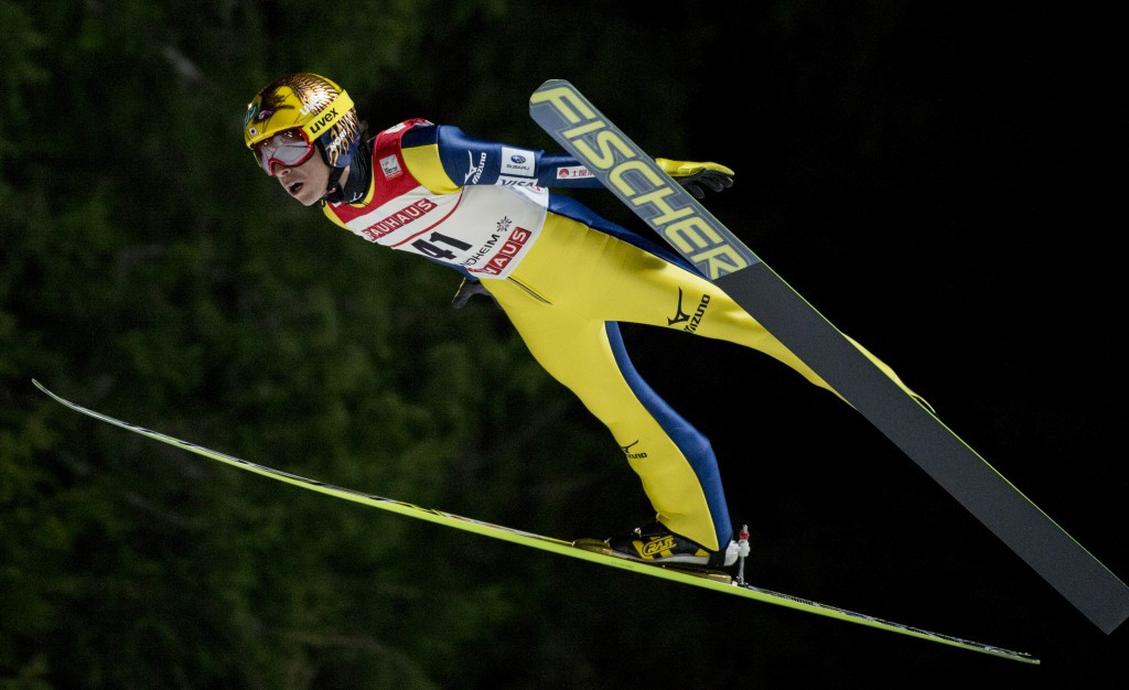 Japan's Noriaki Kasai produced the furthest jump of the day to secure a third place finish
