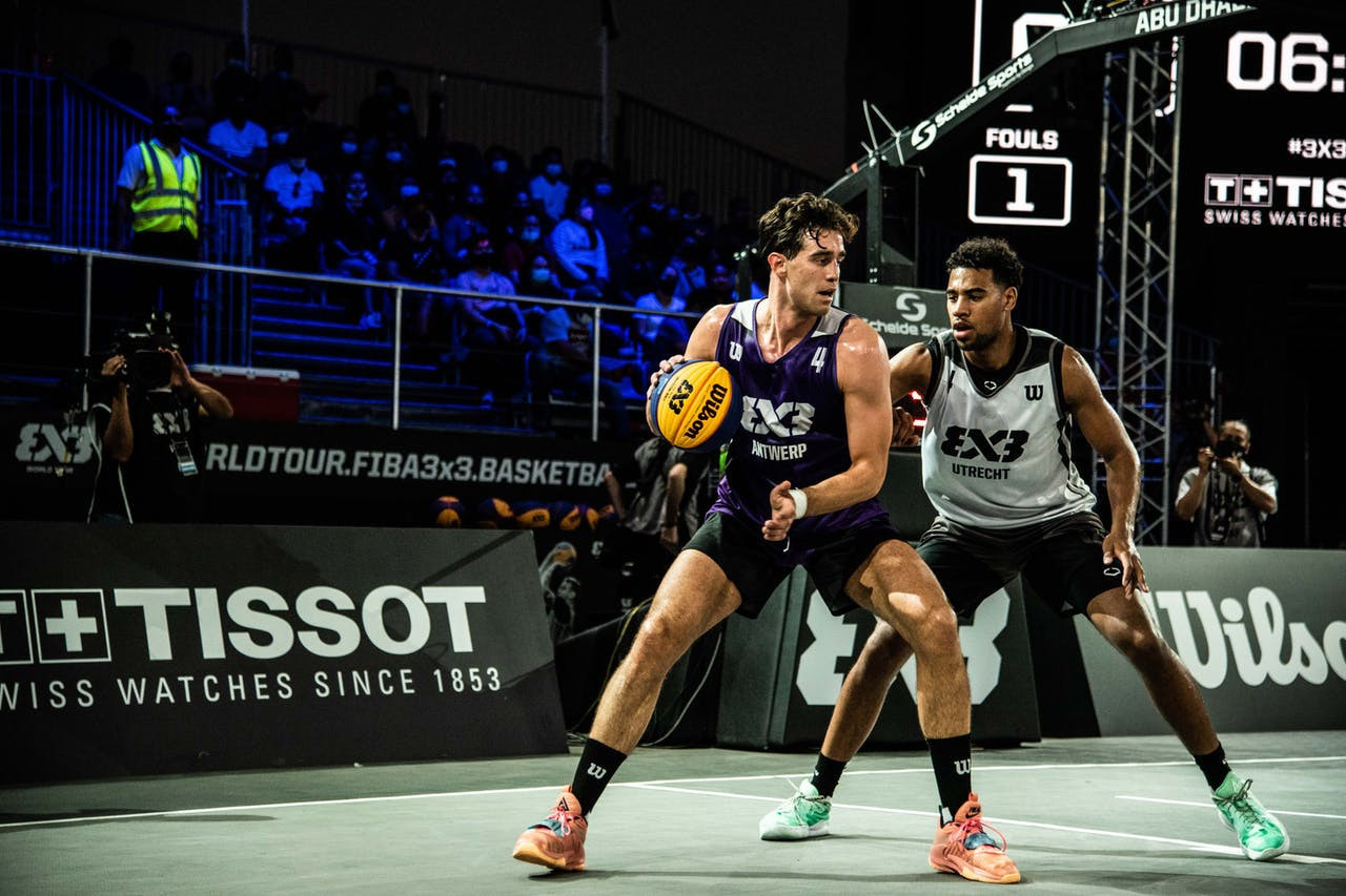 Antwerp, in purple, were among the pool winners at the FIBA 3x3 World Tour Abu Dhabi Masters ©fiba.basketball 