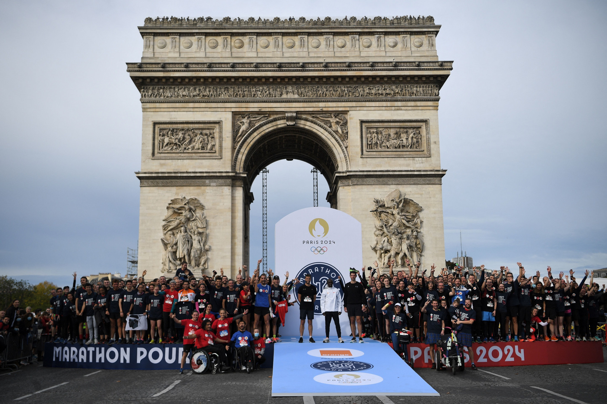 Around 3,600 runners raced against Eliud Kipchoge in Paris ©Getty Images