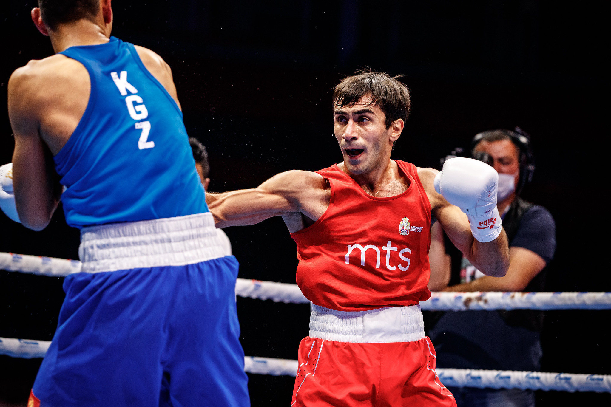 Vakhid Abbasov wrapped up a win for Serbia today in the under-67kg category ©AIBA 