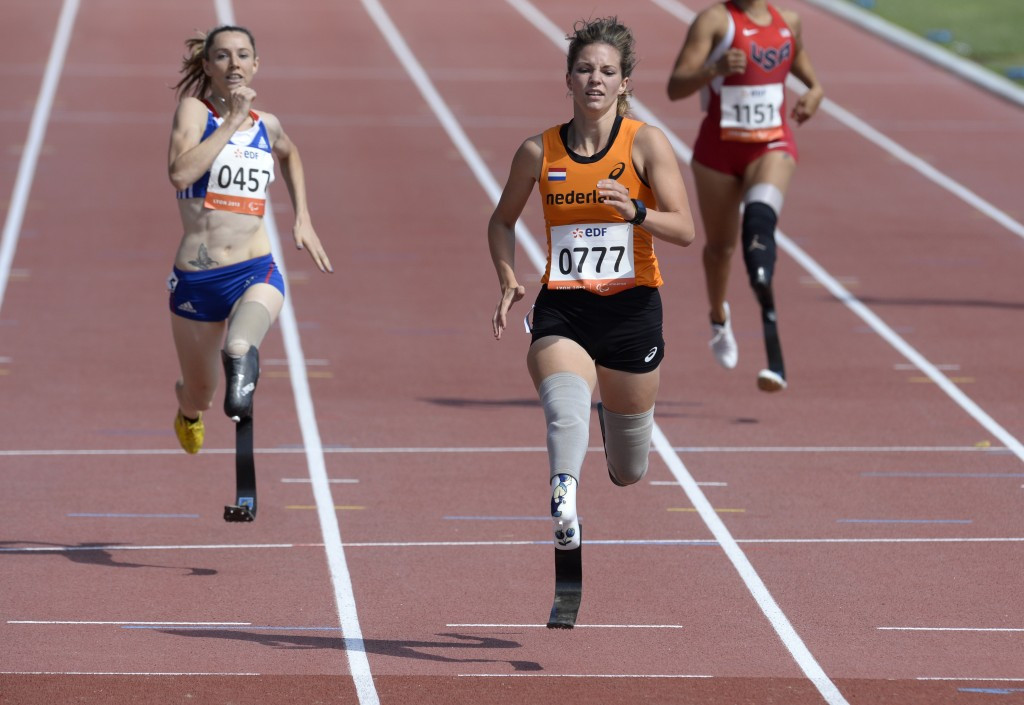 Dutchwoman Marlou van Rhijn was also in superb form as she broke her own 200m record on home soil at