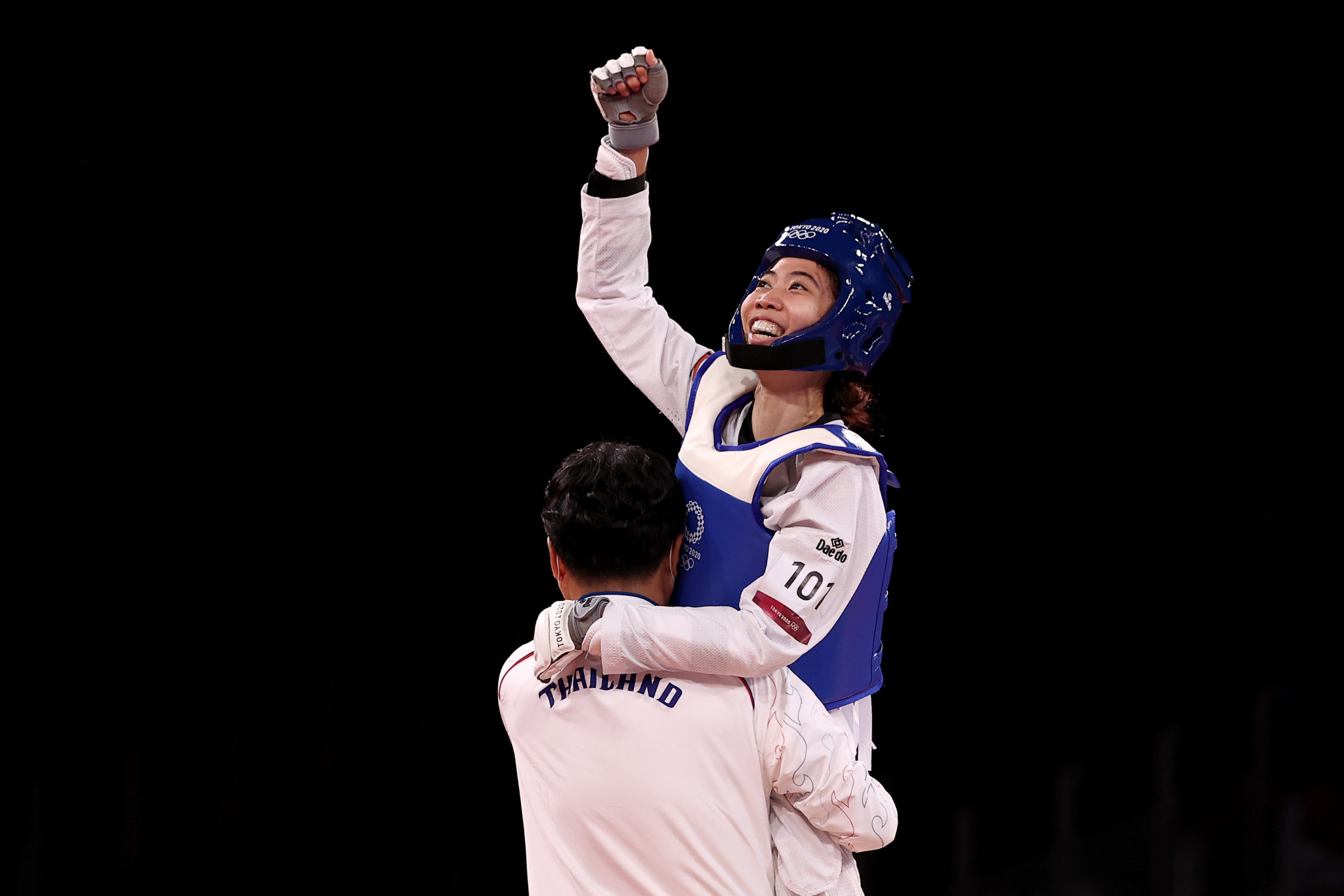 Panipak Wongpattanakit won Olympic gold for Thailand in taekwondo at Tokyo 2020   ©Getty Images