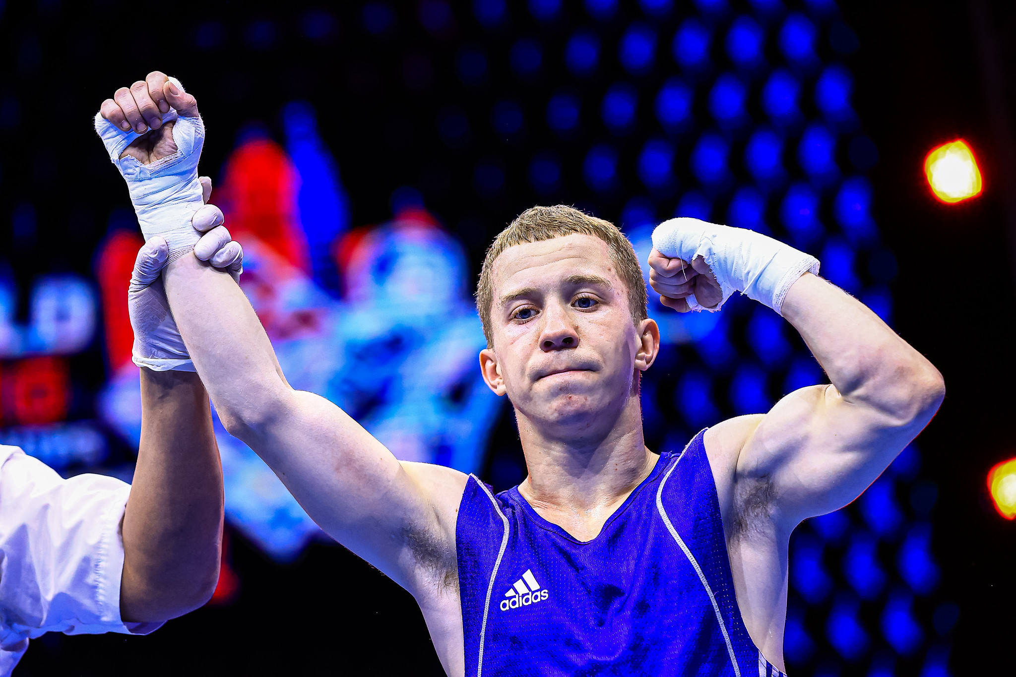 Belarus' Yauheni Karmilchyk looked dominant again in the under-48kg ©AIBA