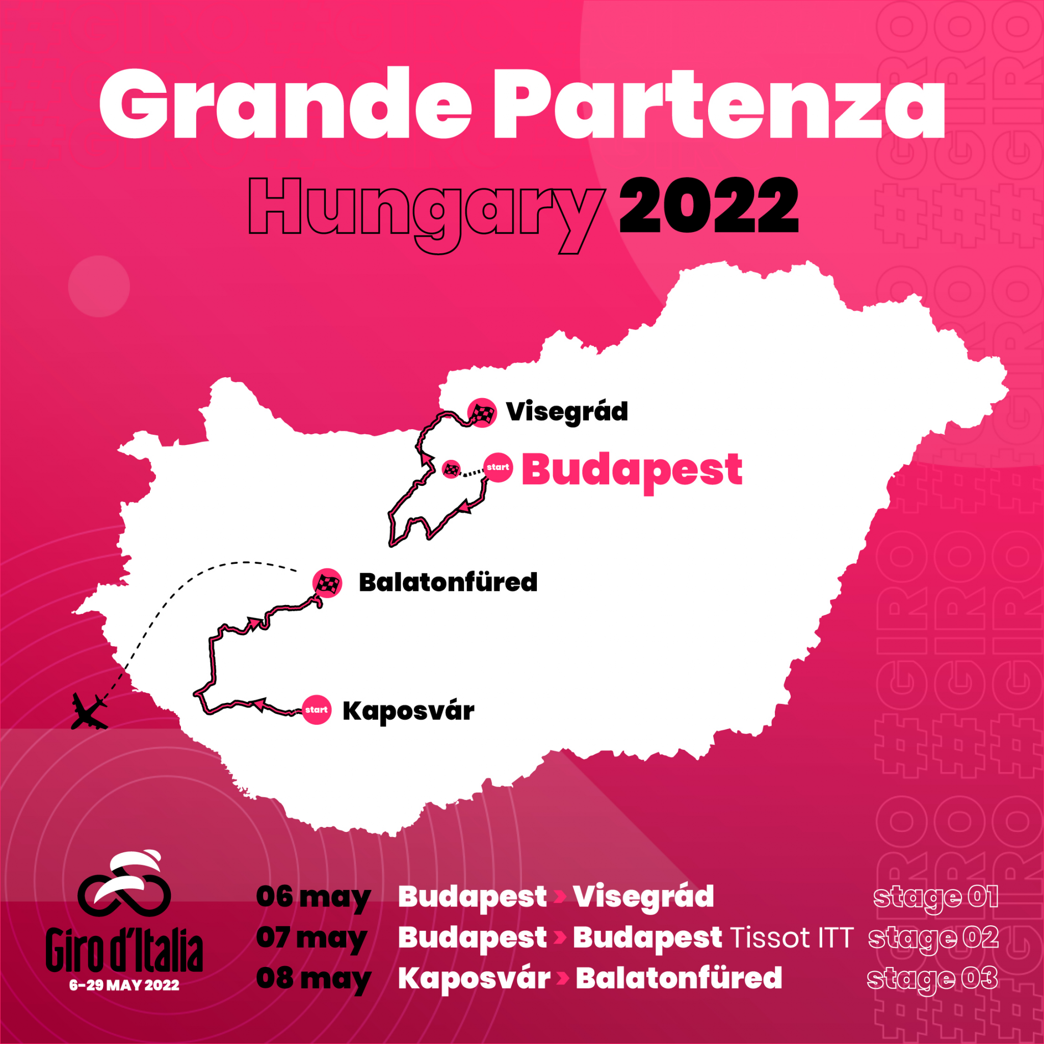 Budapest will host the opening stage of the Giro d'Italia on May 6 next year after having been denied the opportunity in 2020 due to COVID-19 ©Giro d'Italia