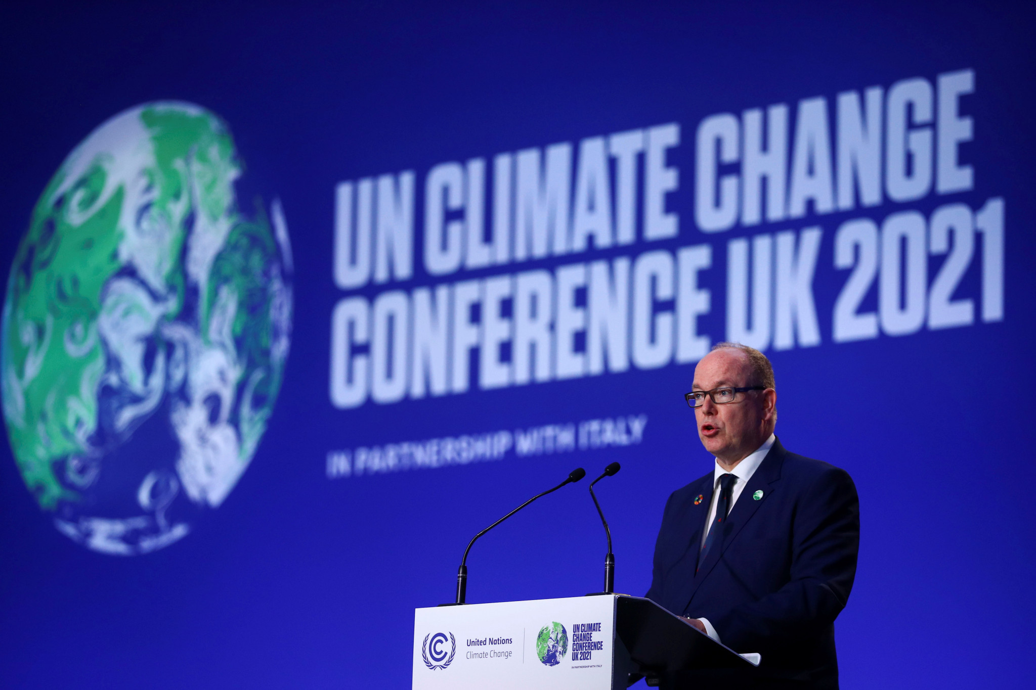 Prince Albert calls for more sporting organisations to commit to climate action in speech at COP26