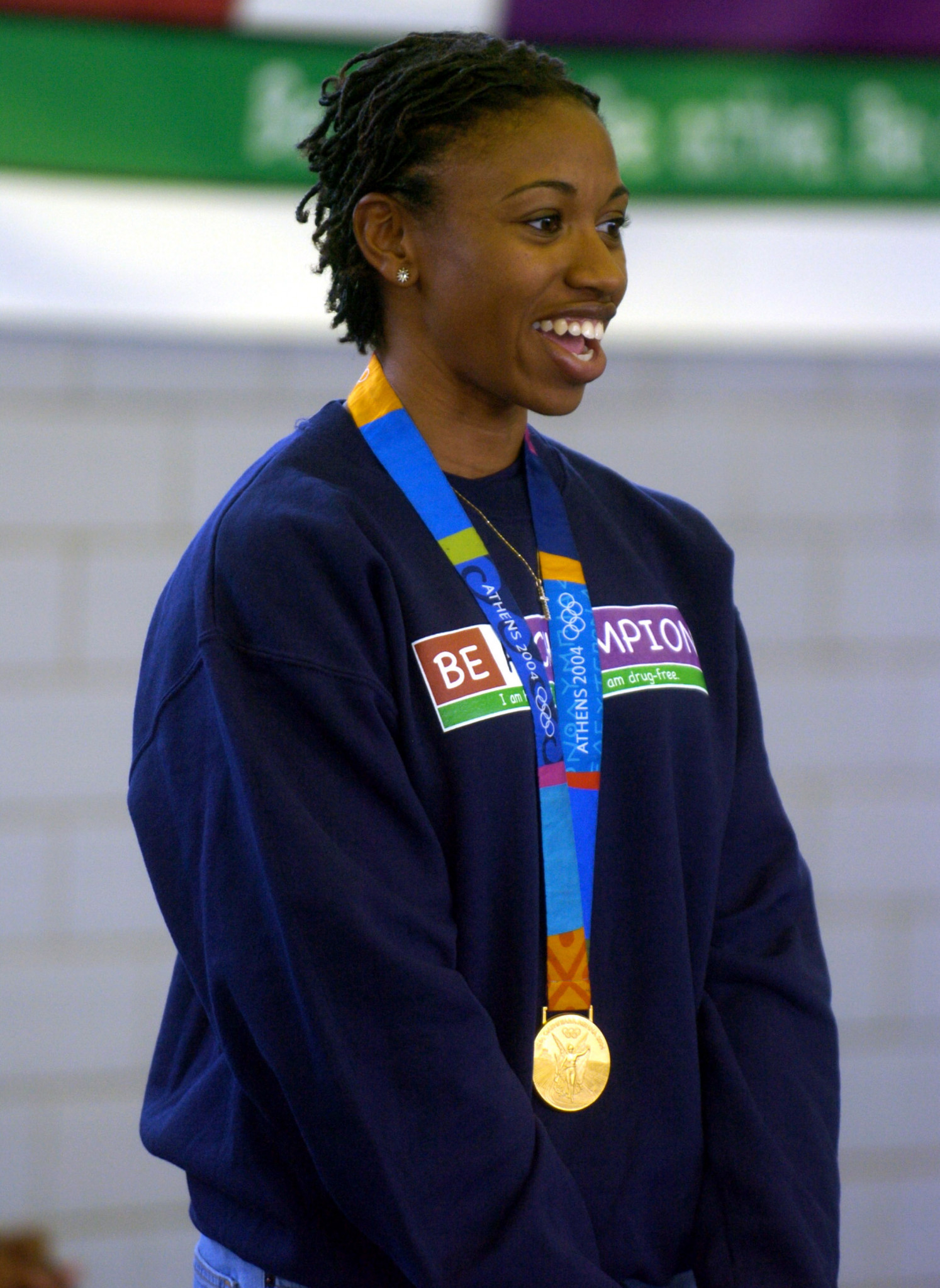 Chairman of the Team USA Council on Racial and Social Justice, Moushaumi Robinson, won a gold medal at Athens 2004 in the women's 4x400 metres relay ©Getty Images