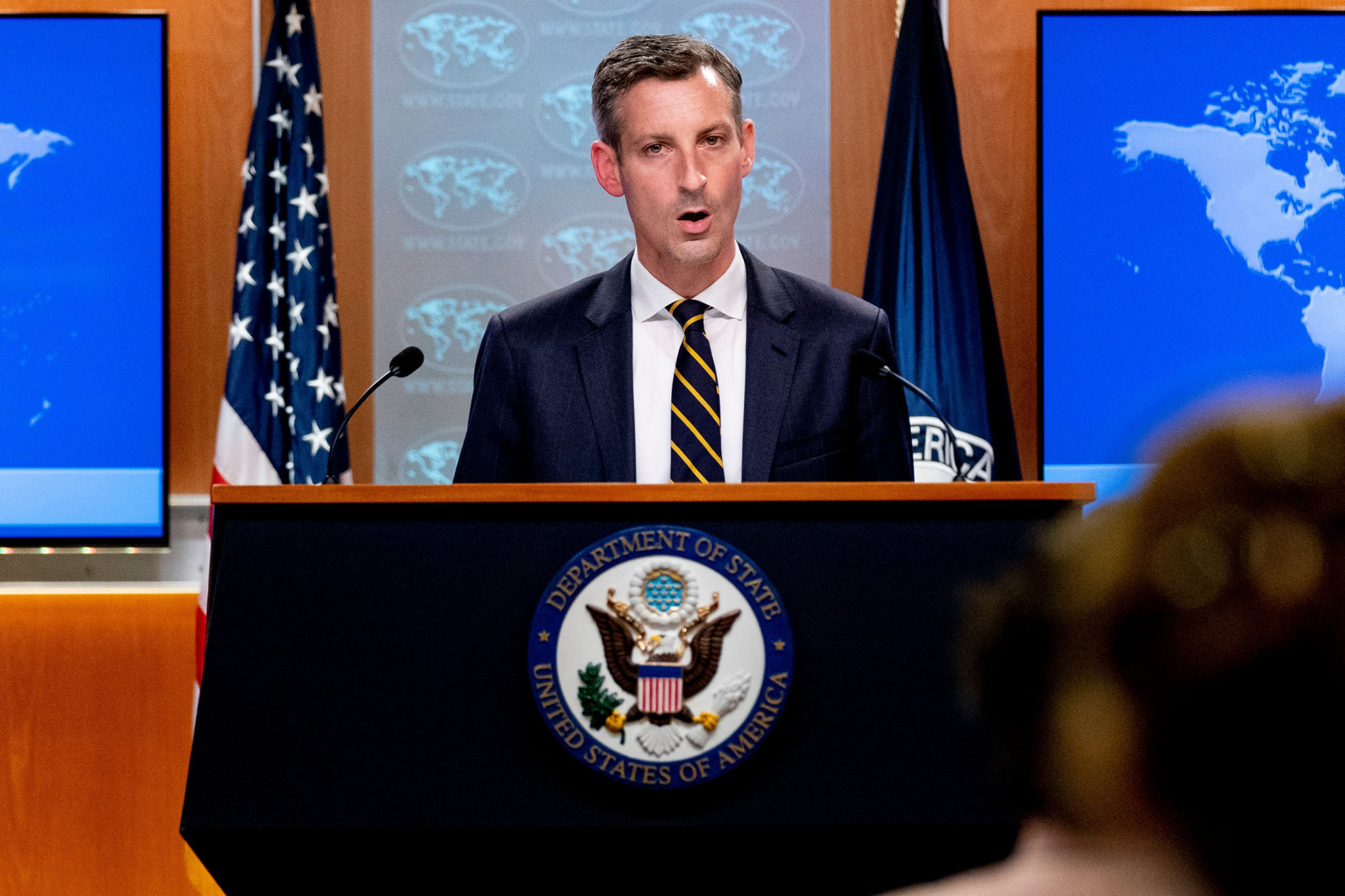 US State Department spokesperson Ned Price is the latest to urge China to guarantee press freedom at the Games ©Getty Images